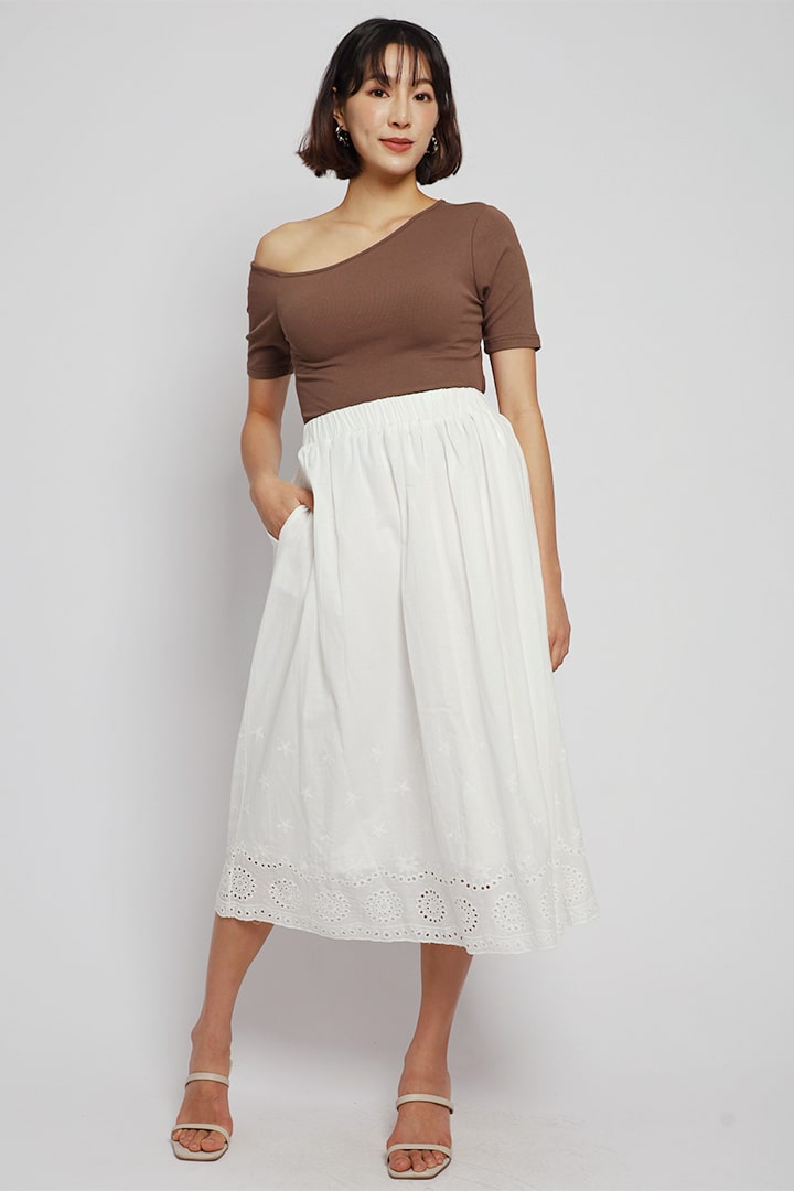Yuki Crochet Skirt in White
