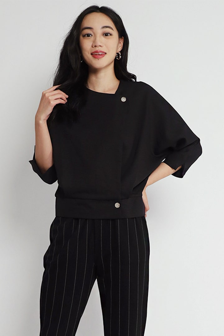 Uke Button Jacket in Black