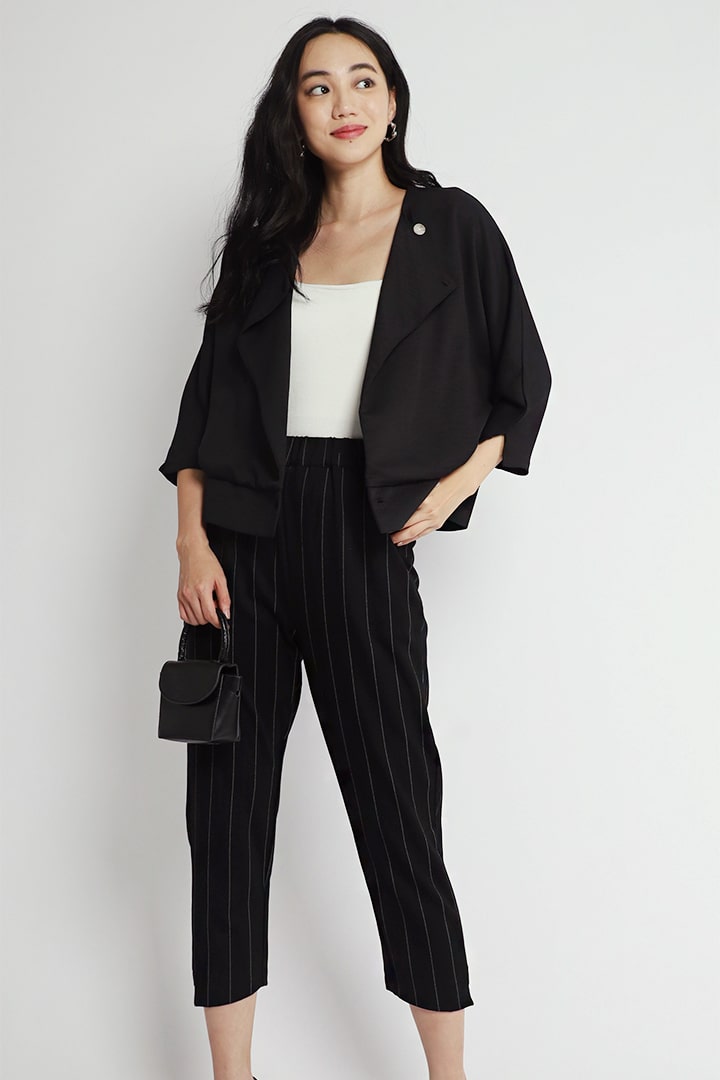 Uke Button Jacket in Black
