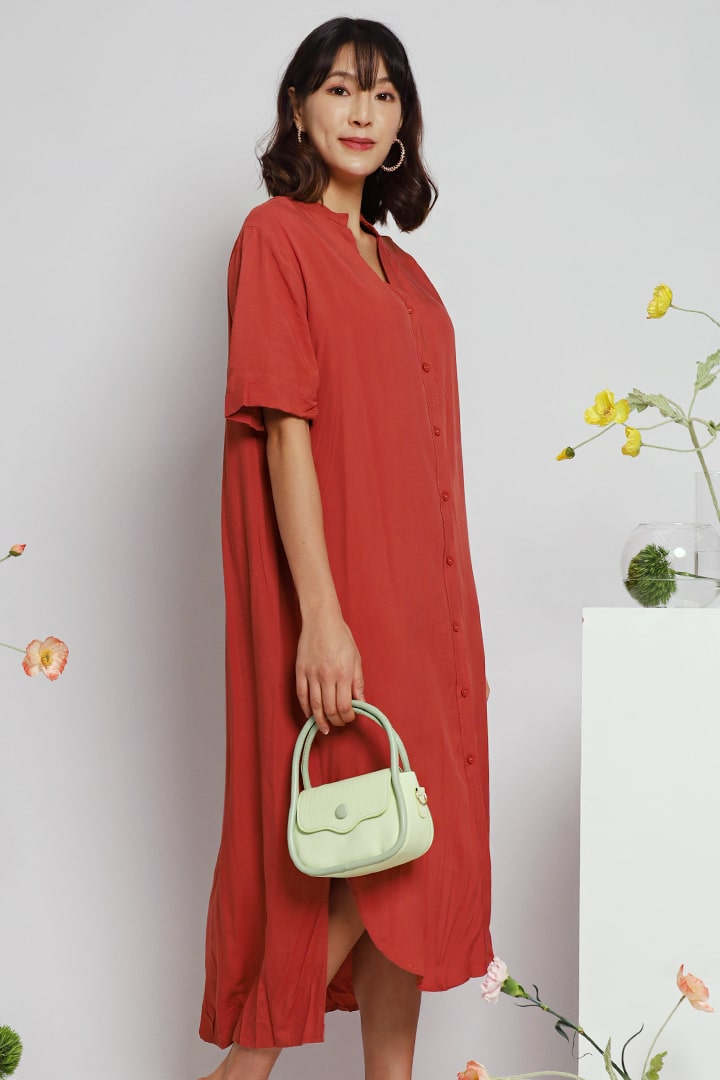 Eline Shirt Dress in Orange