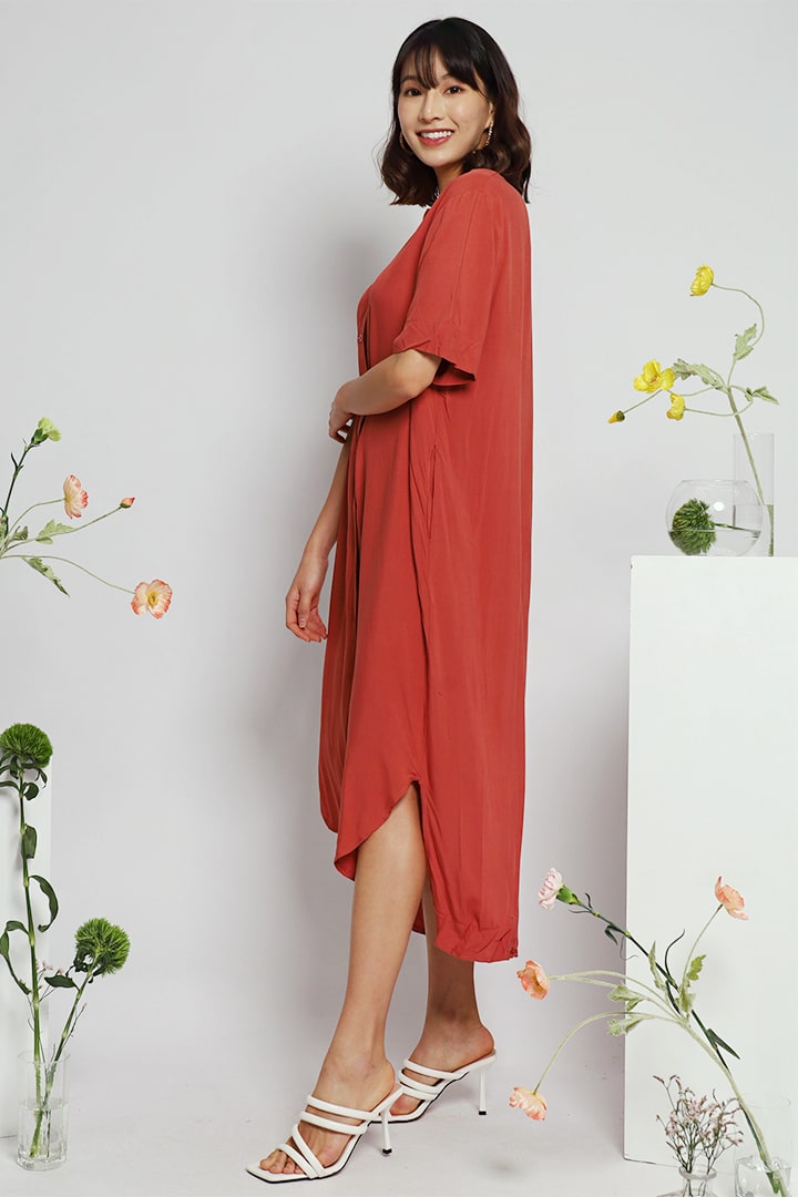 Eline Shirt Dress in Orange