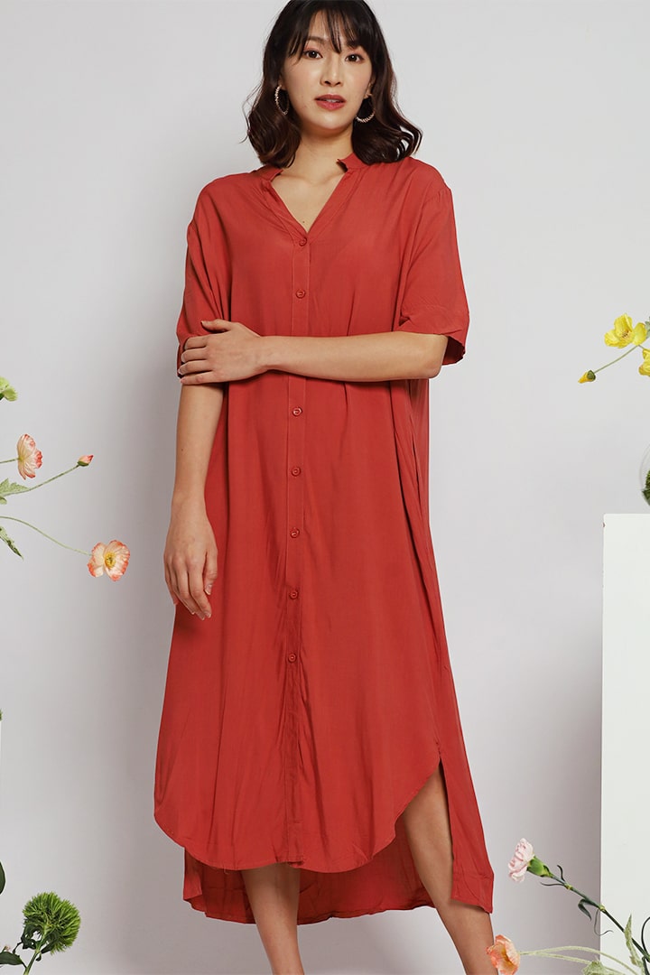 Eline Shirt Dress in Orange