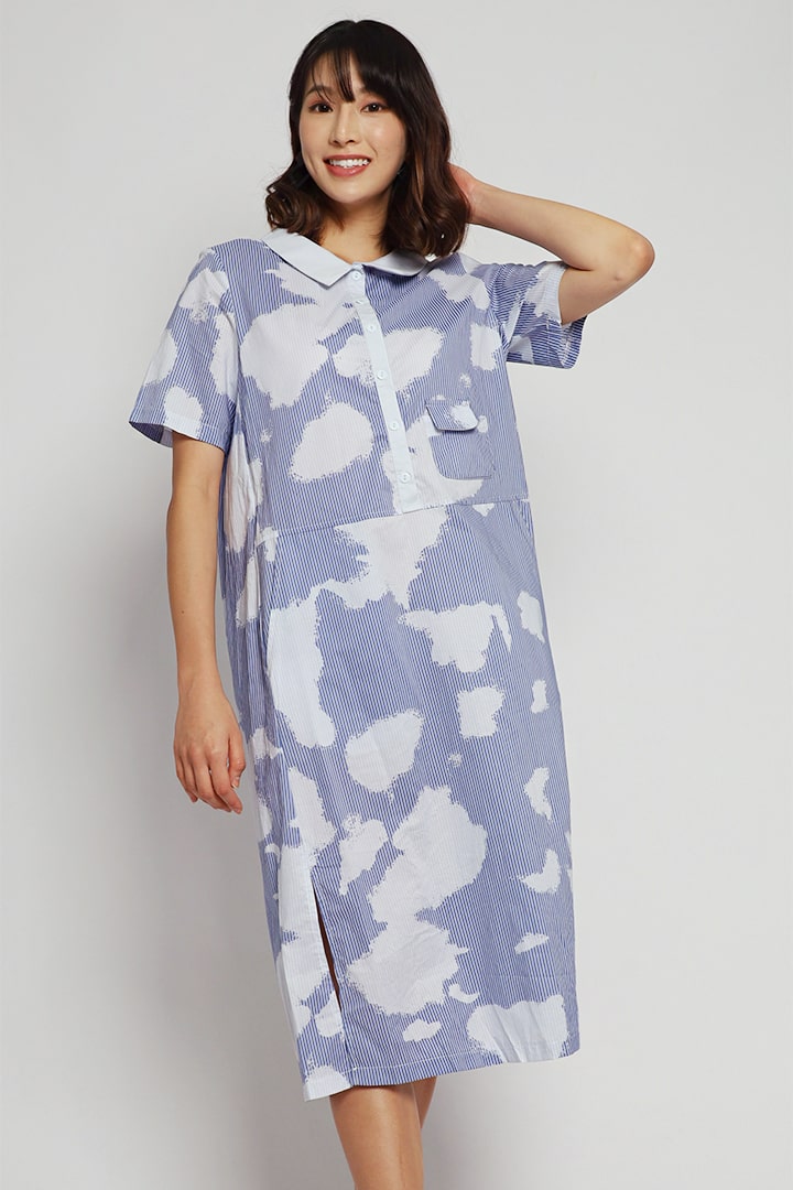 Seine Pinstripes Shirt Dress