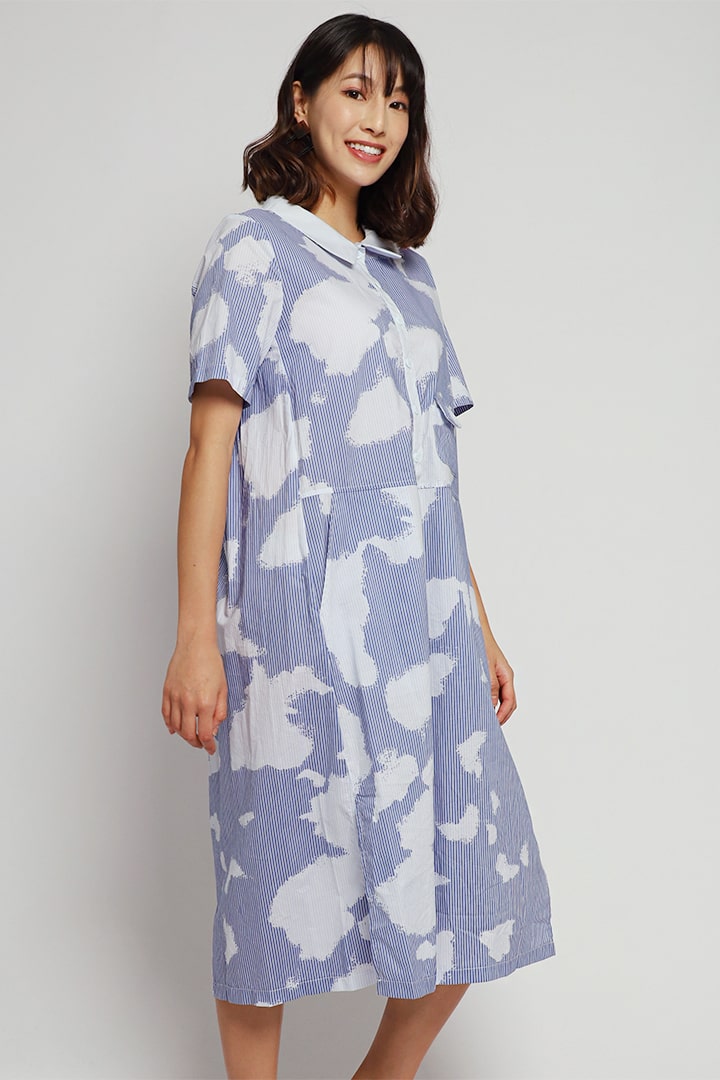 Seine Pinstripes Shirt Dress