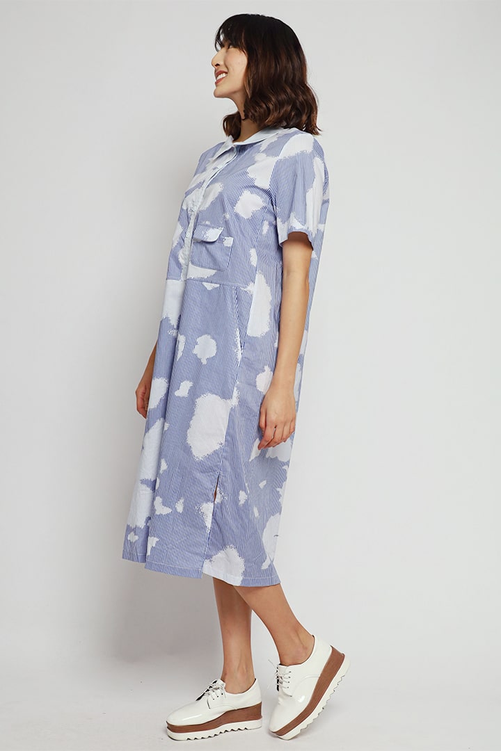 Seine Pinstripes Shirt Dress