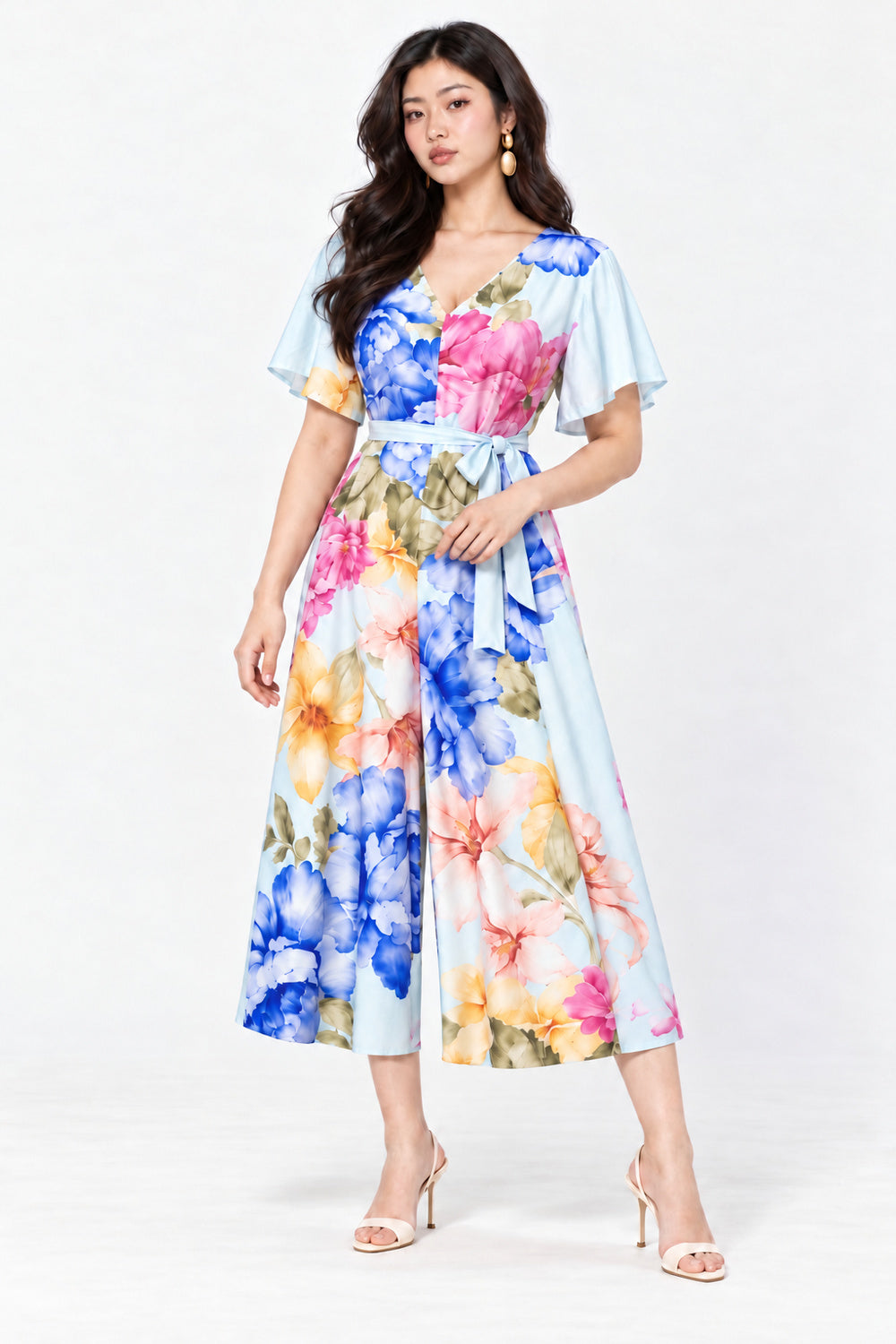Shirokuro Jumpsuit in Peony Bloom