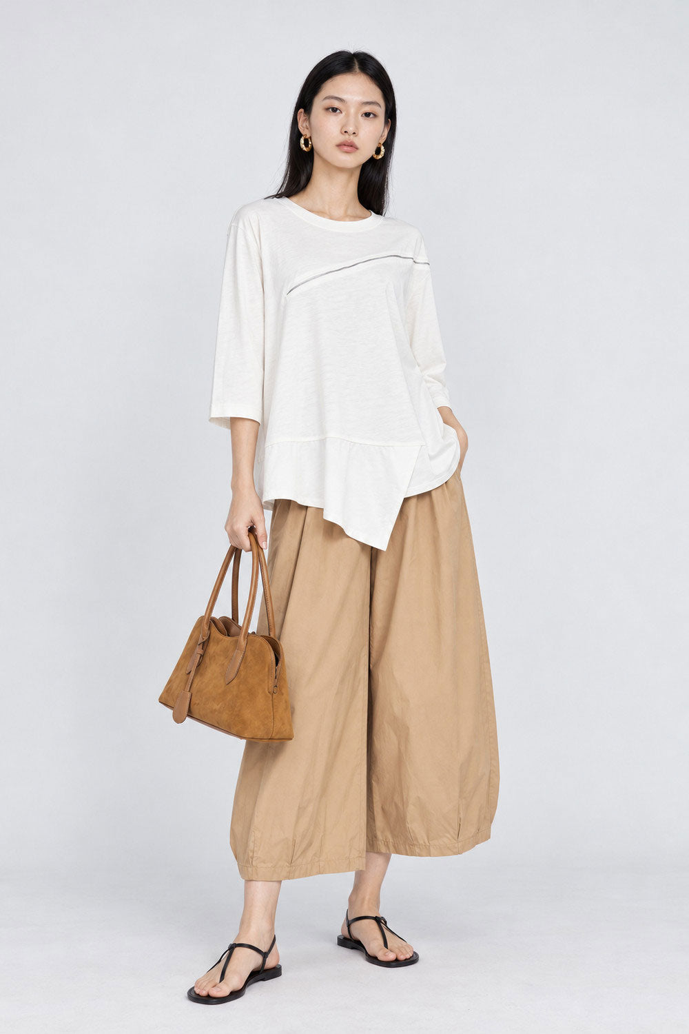 Quartz Zipper Top in White