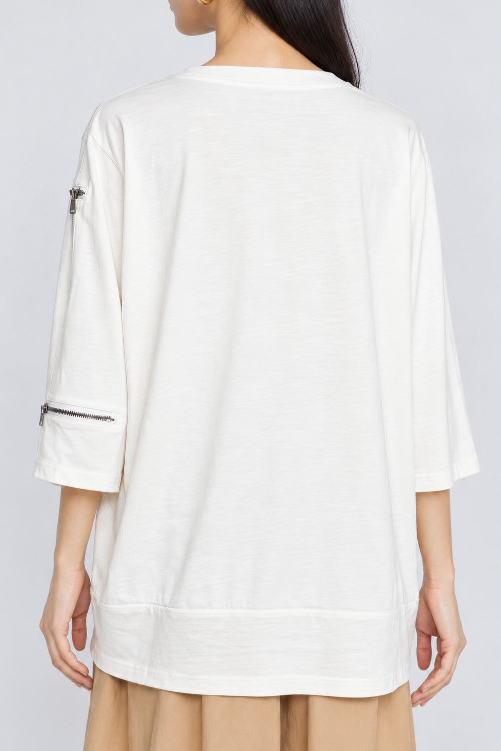 Quartz Zipper Top in White
