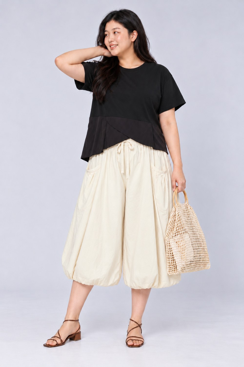 Vivien Bubble Culottes in Cream