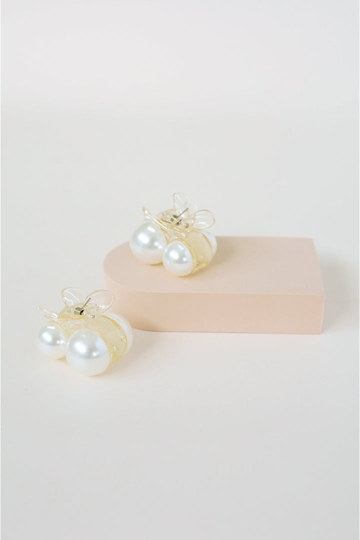 Double Pearl Hair Clip