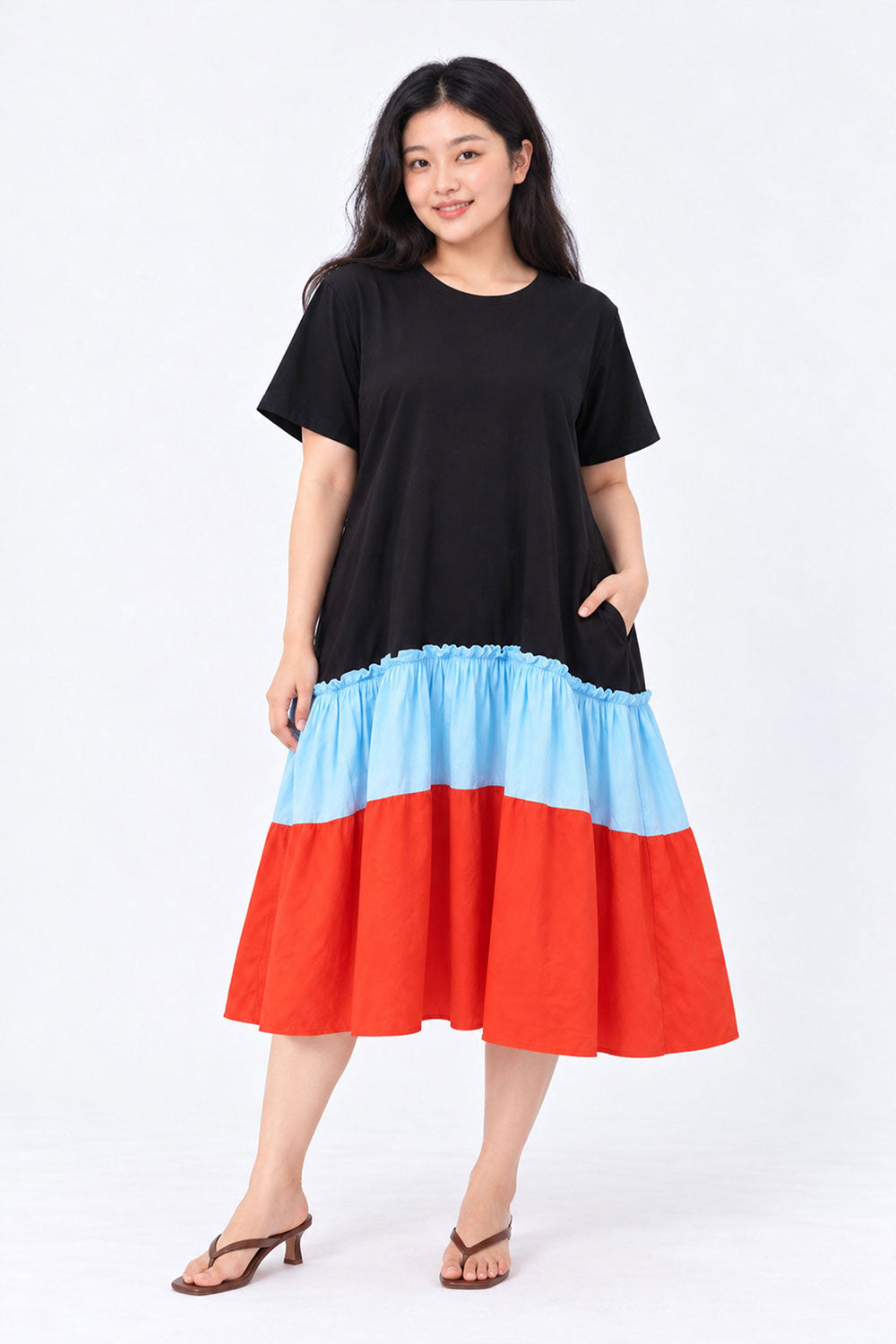Estella Dress in Blue Orange