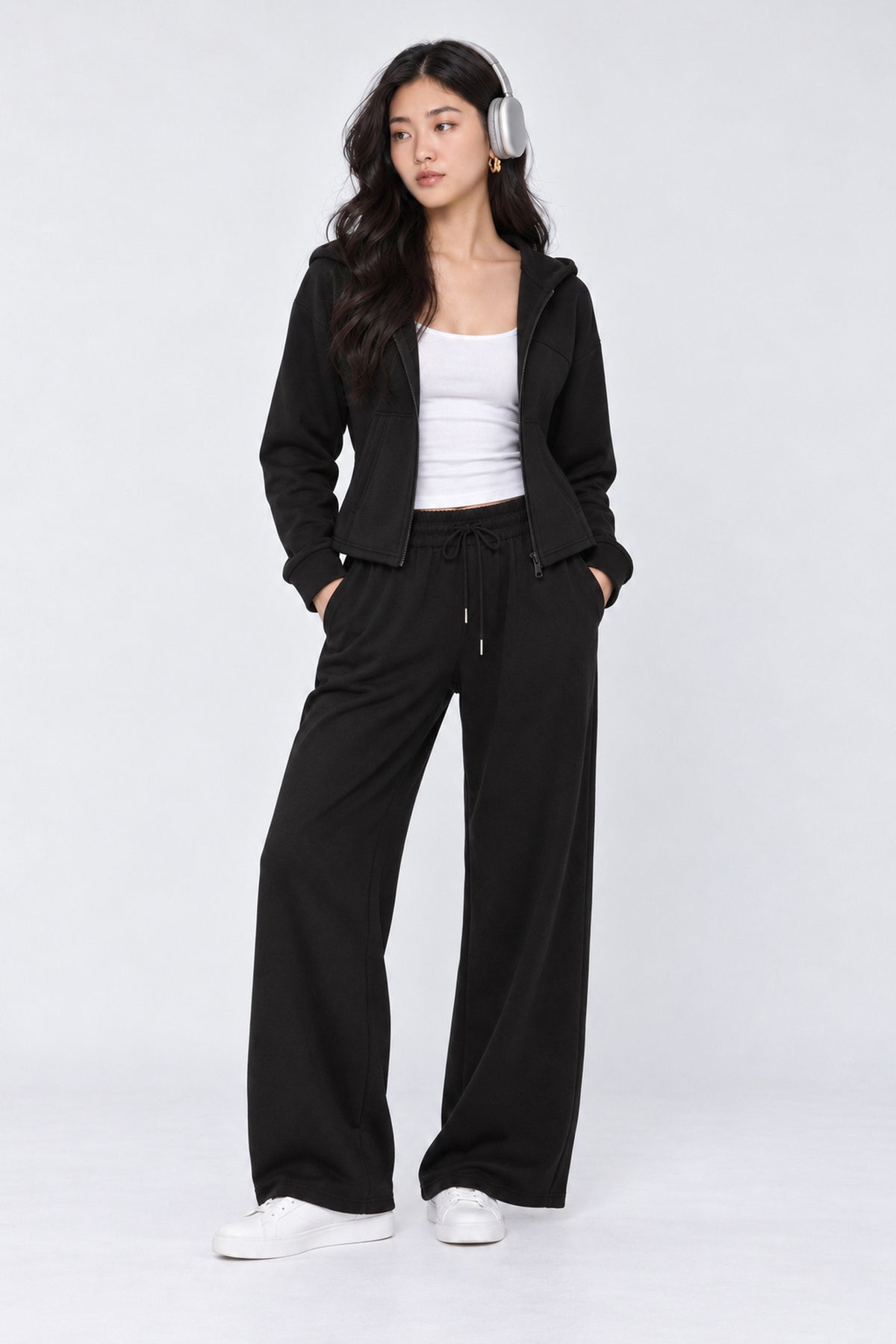 JOY - Paradise 2 in 1 Hoodie and Pants Set in Black