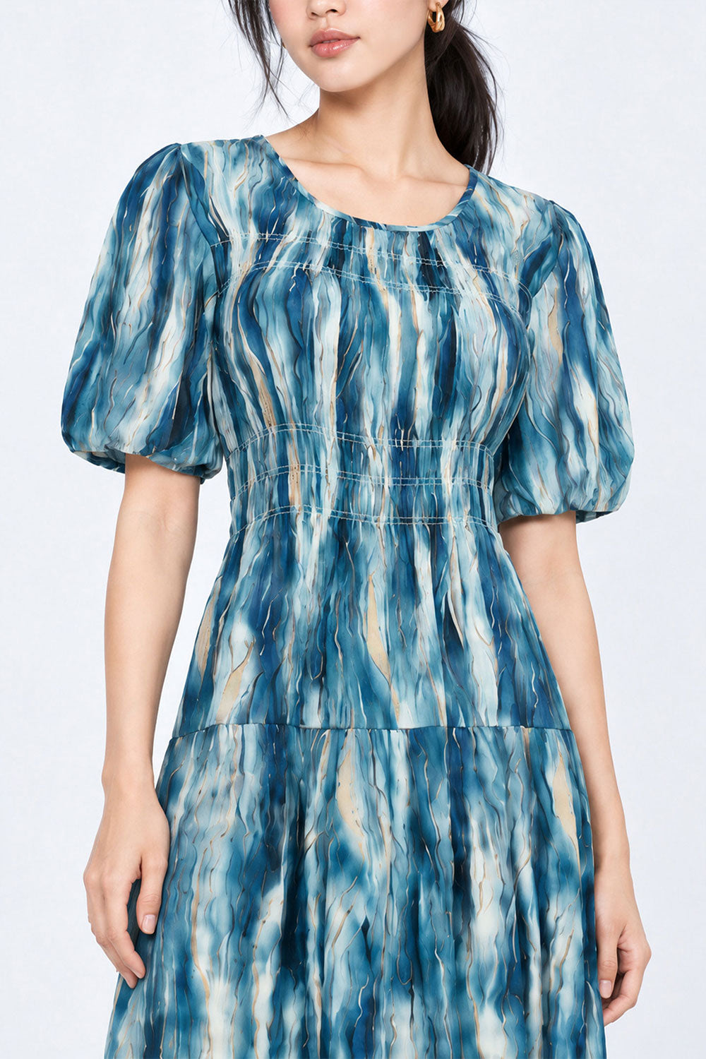 Xoxo Dress in Teal Strokes