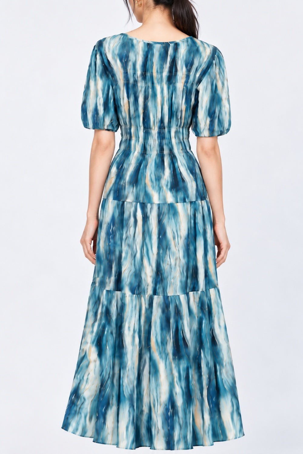 Xoxo Dress in Teal Strokes