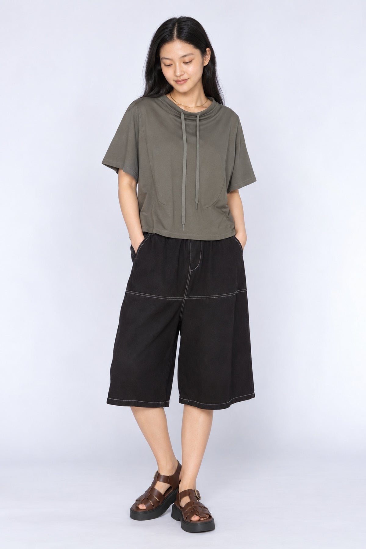 Easy by TE - Toria Drawstring Top in Green