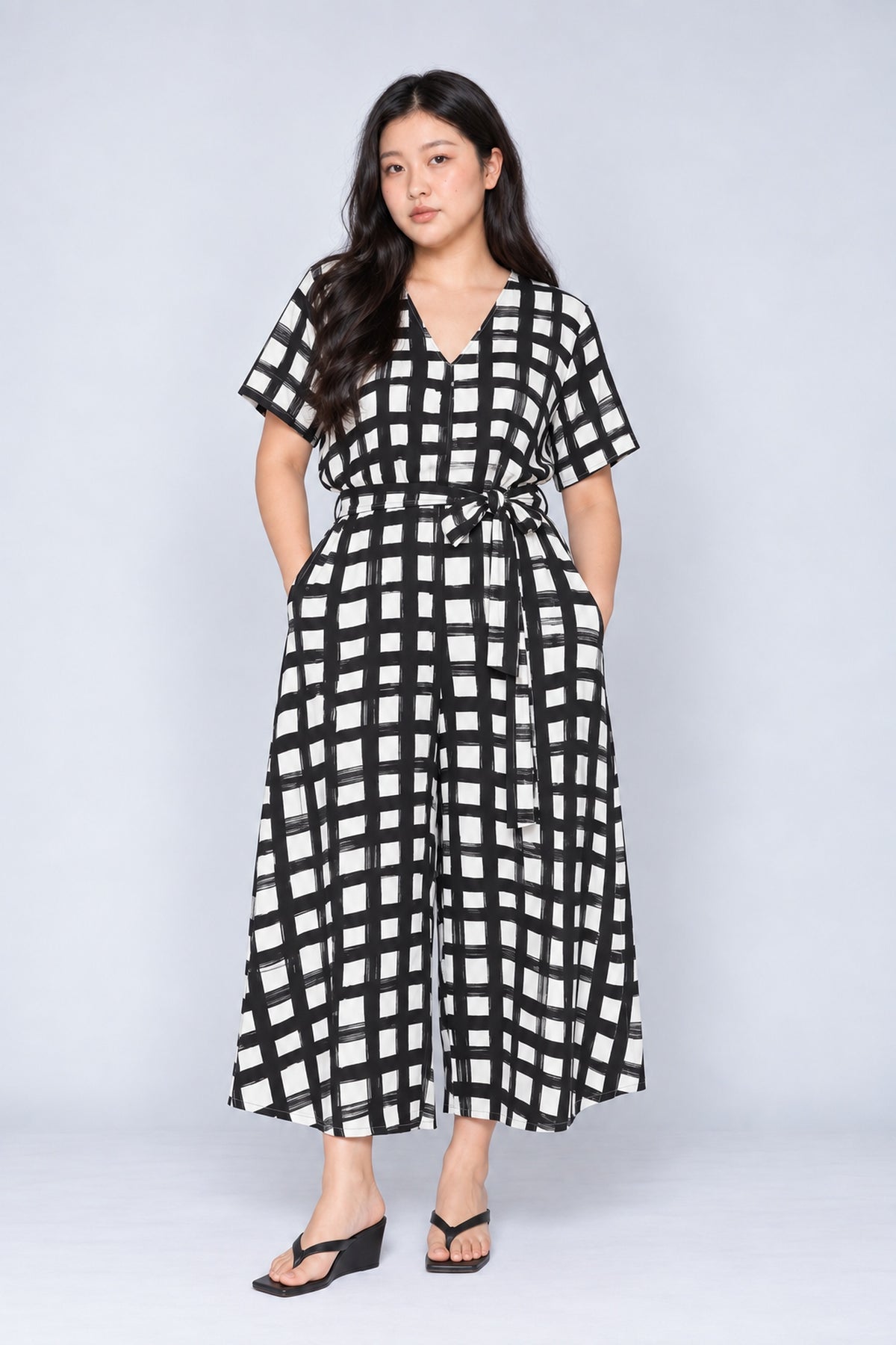 Carly Jumpsuit in Painted Check