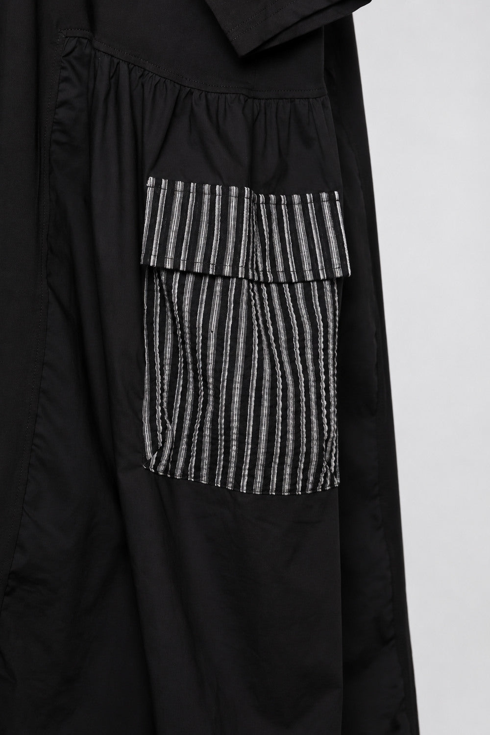 PO - Quinza Stripes Pocket Dress in Black