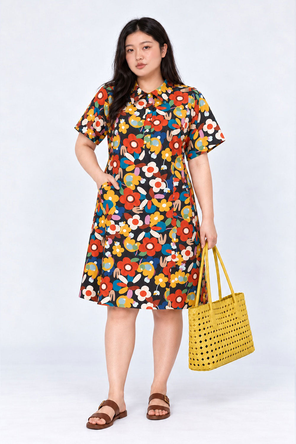 Kona Dress in Groovy Bloom
