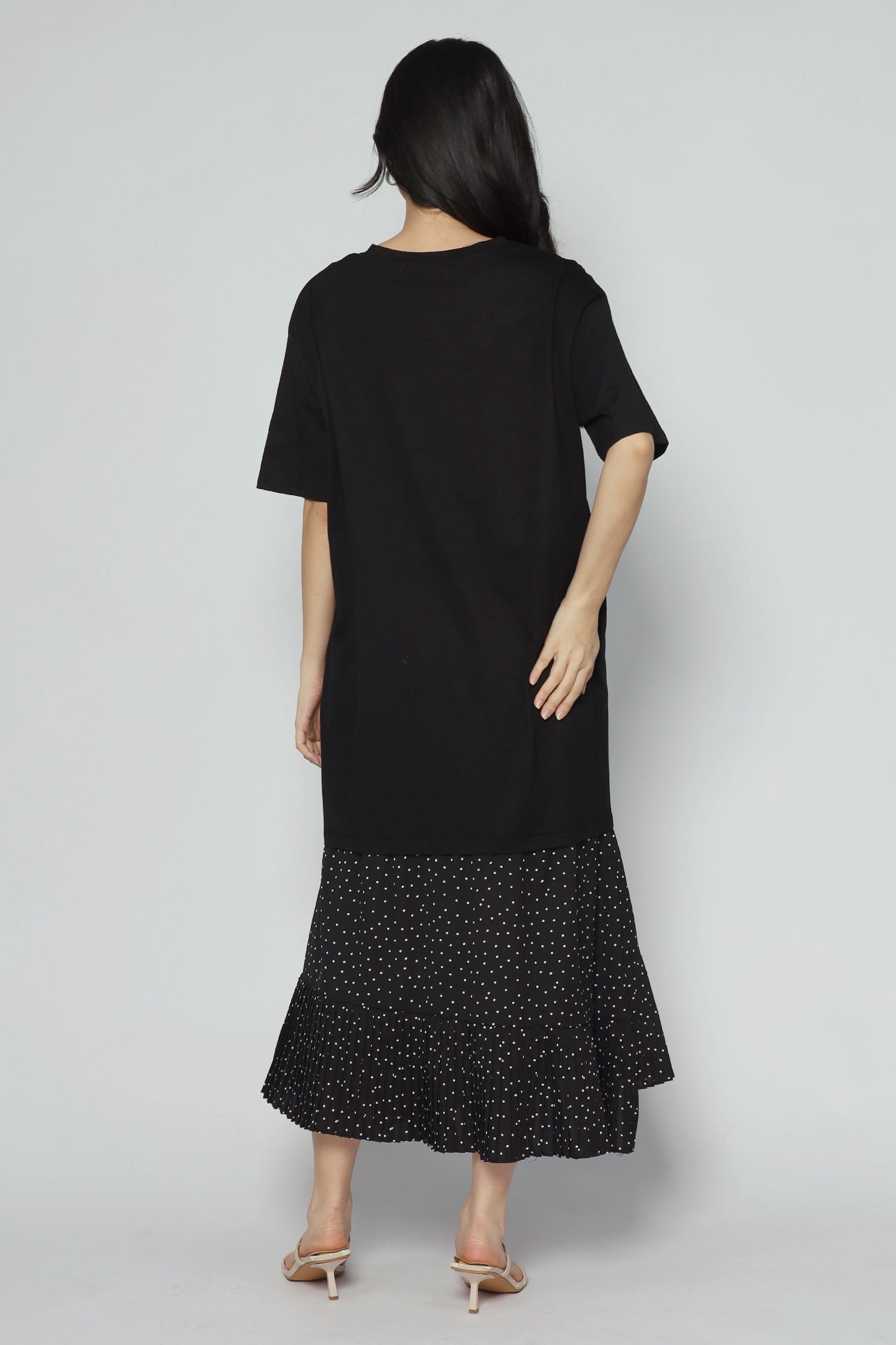 Aiden Pleated Polkadot Dress