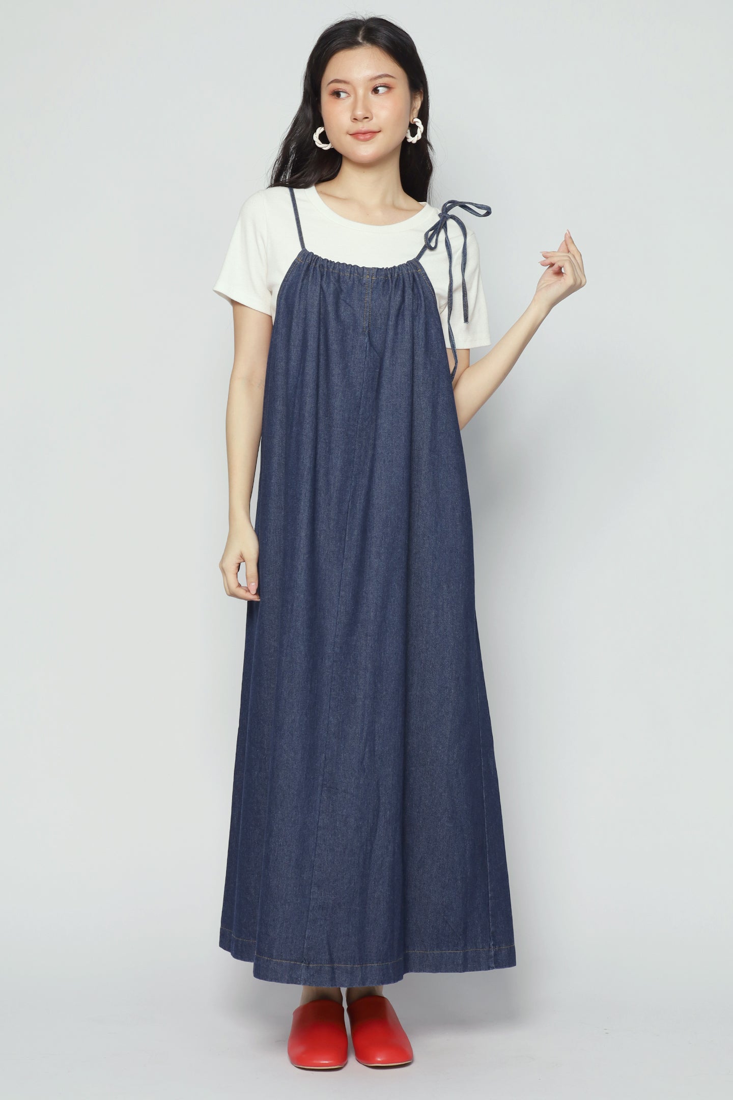 Aoki Denim Pinafore Dress