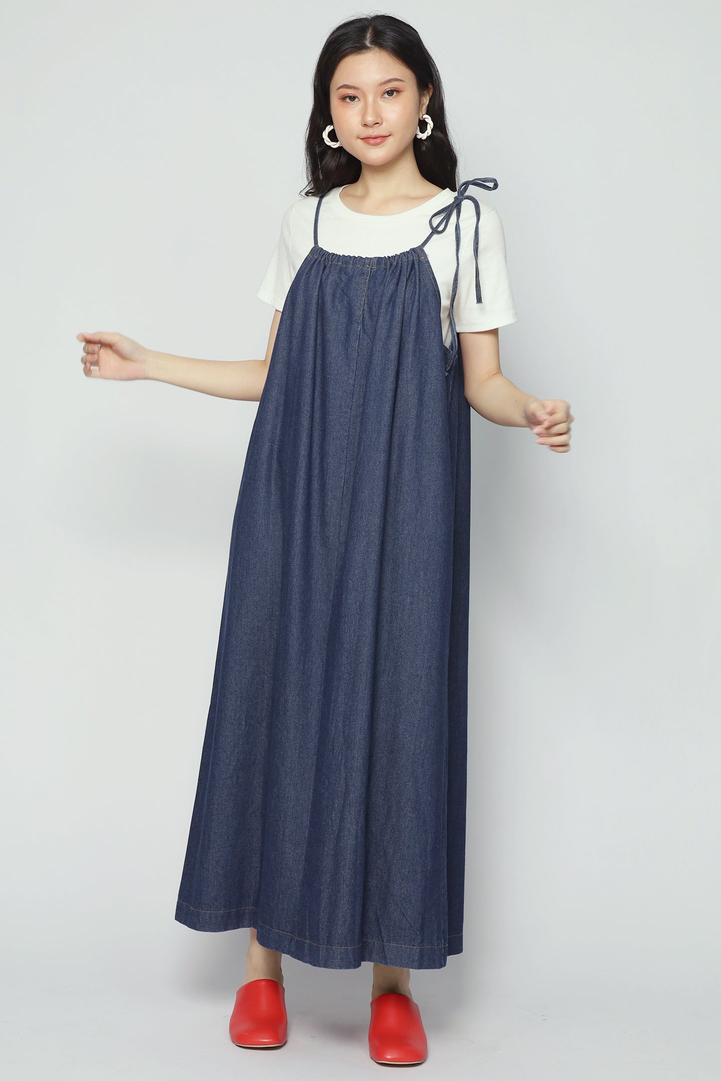 Aoki Denim Pinafore Dress