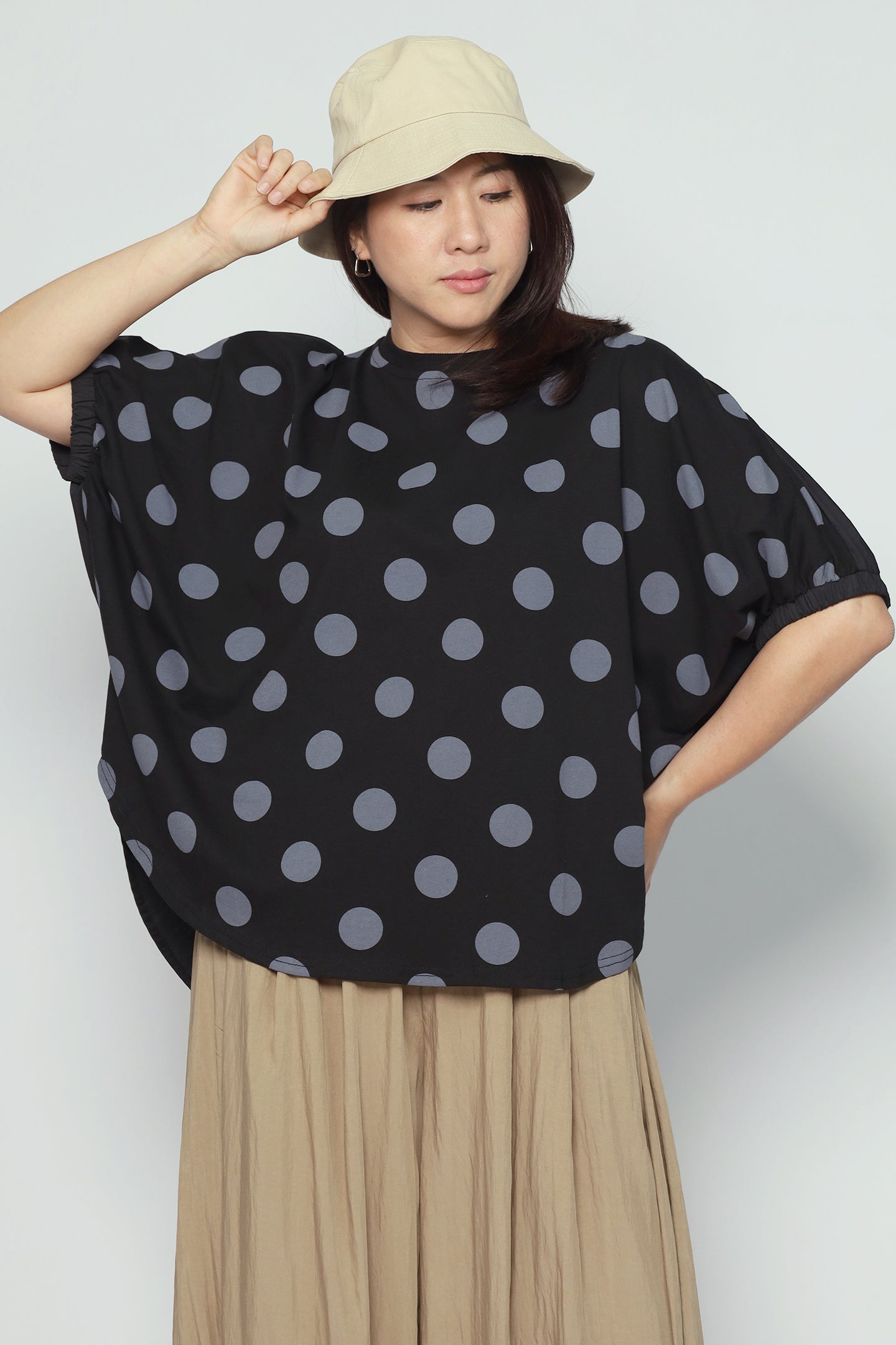 Astri Polkadot Batwing Top