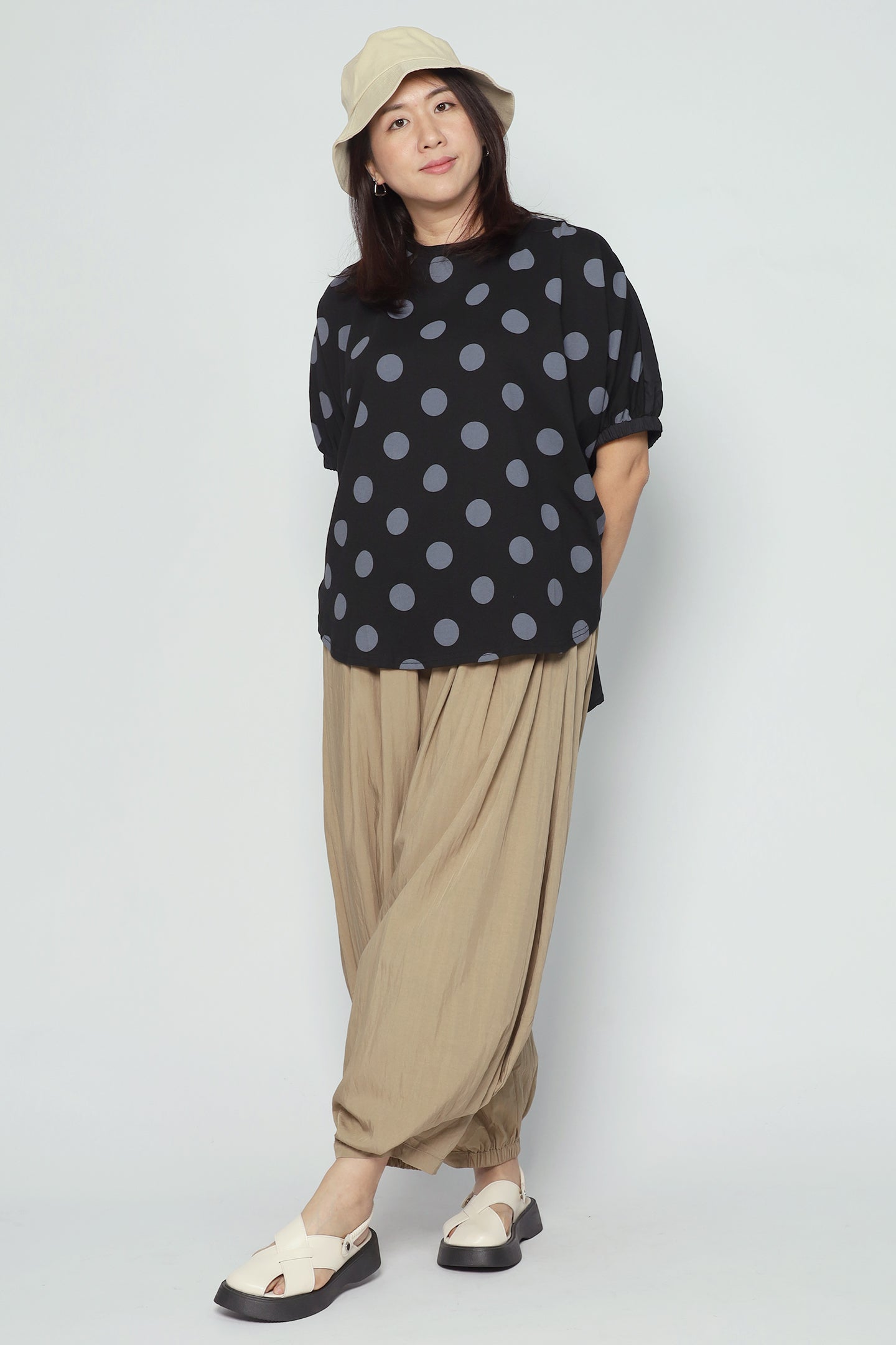 Astri Polkadot Batwing Top