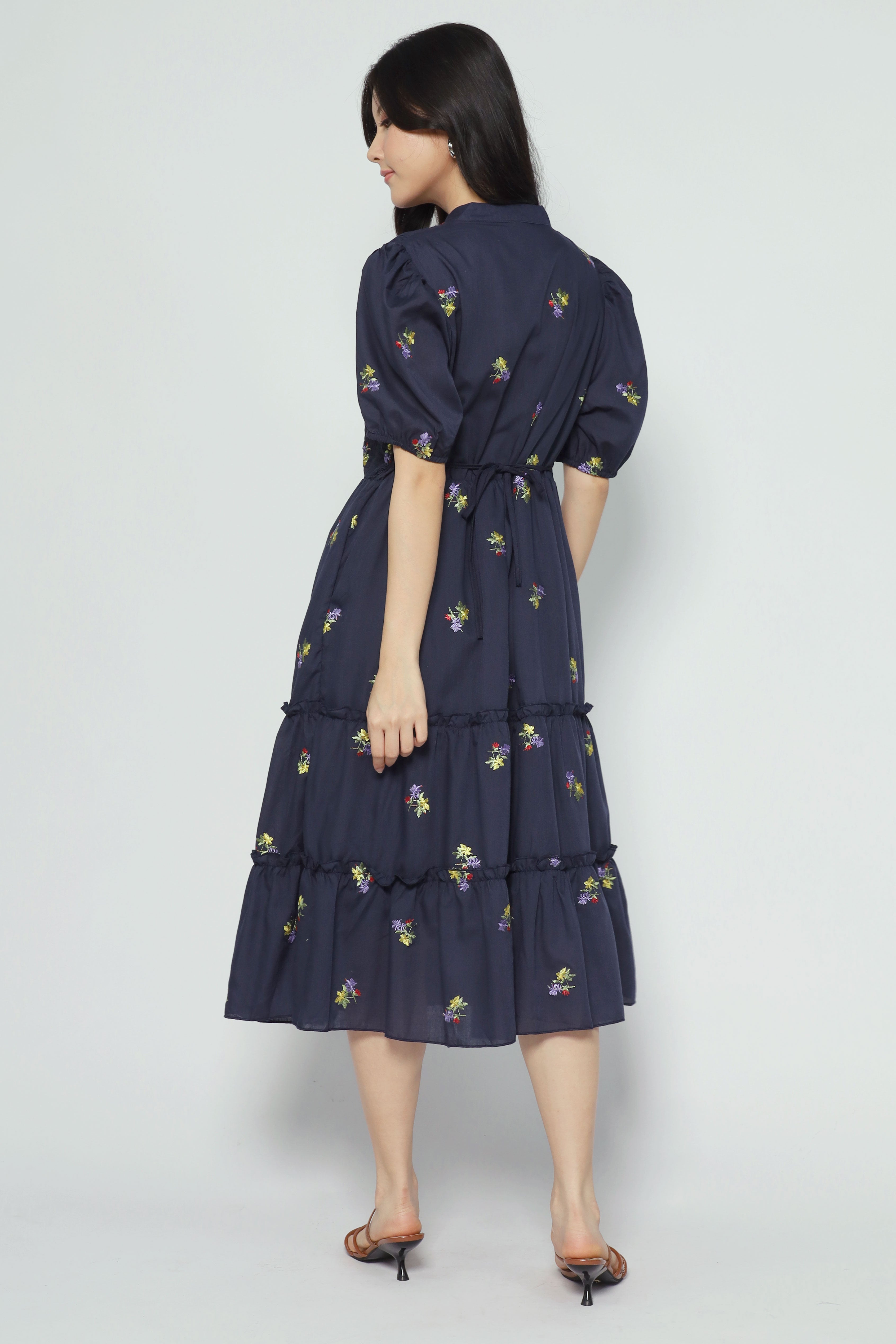Aurora Dress in Holly Embroidery