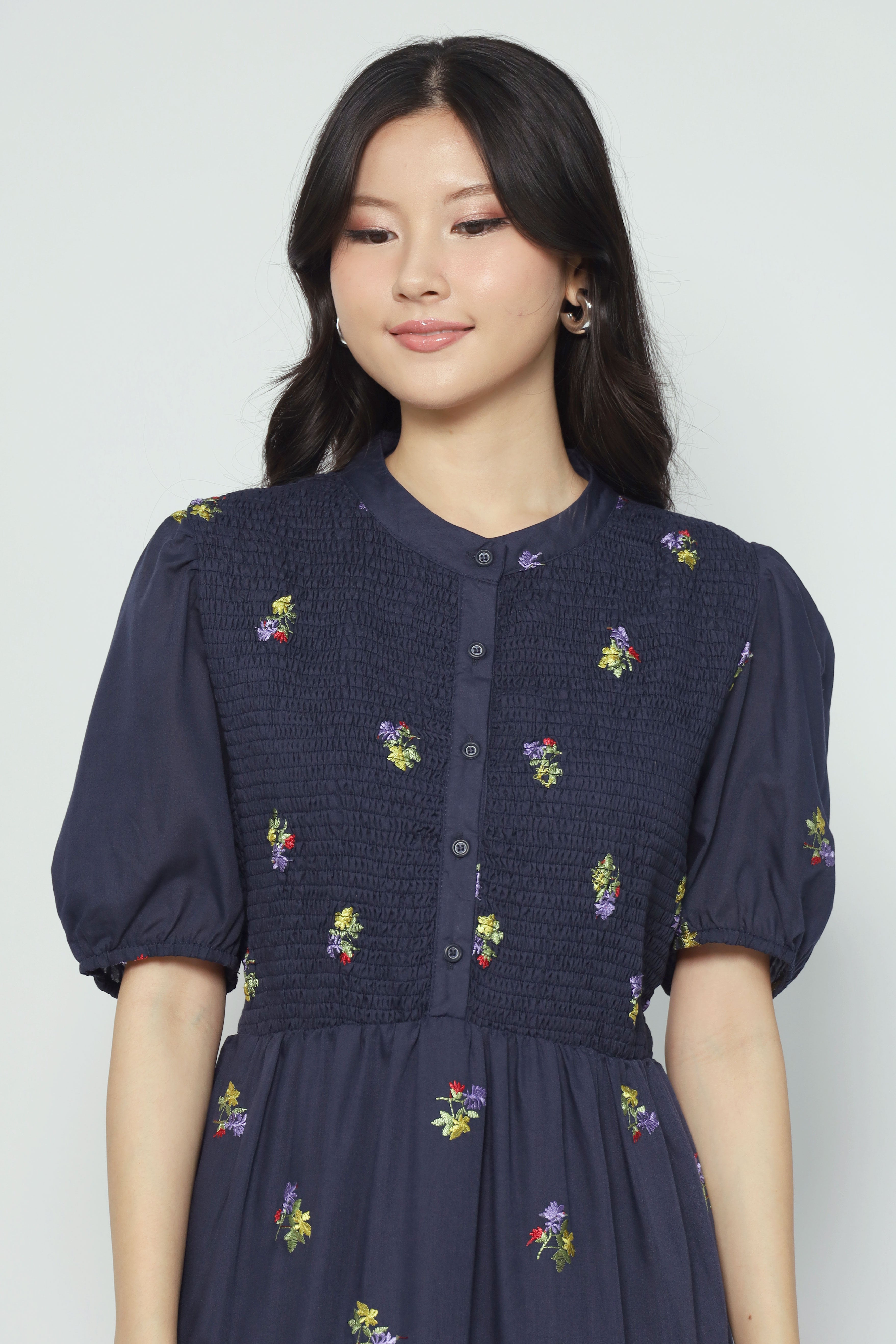 Aurora Dress in Holly Embroidery