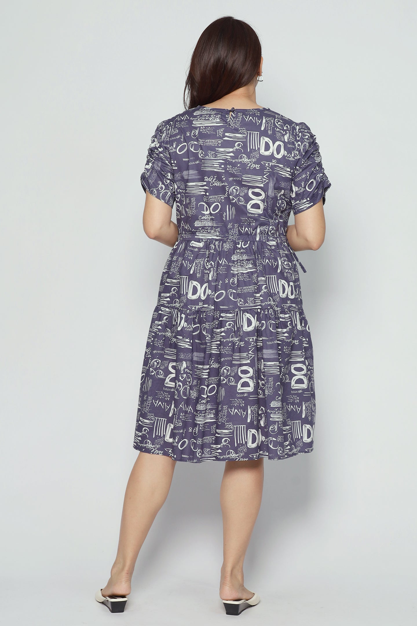 Avelyn Dress in Blue Scribbles
