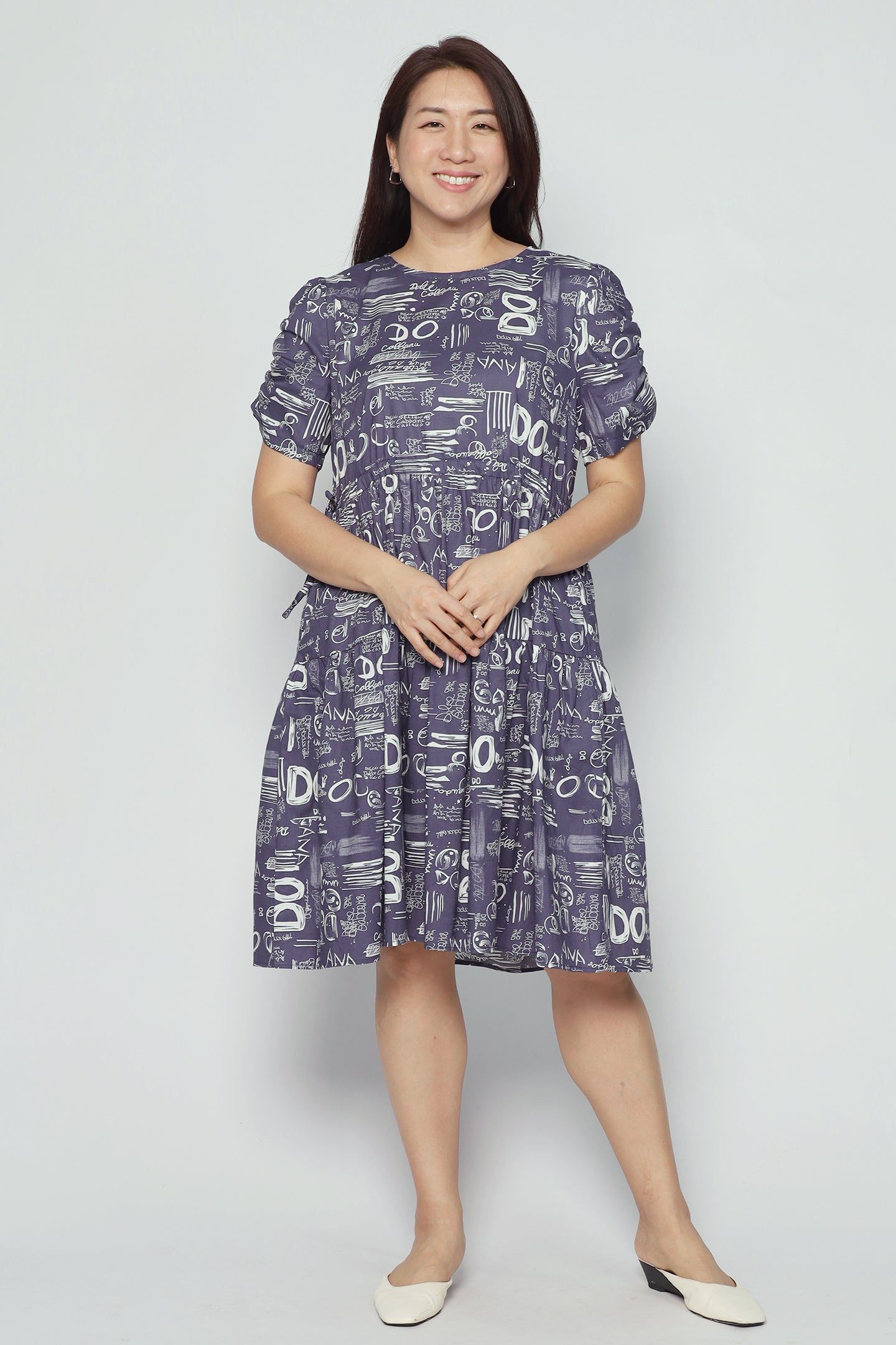 Avelyn Dress in Blue Scribbles