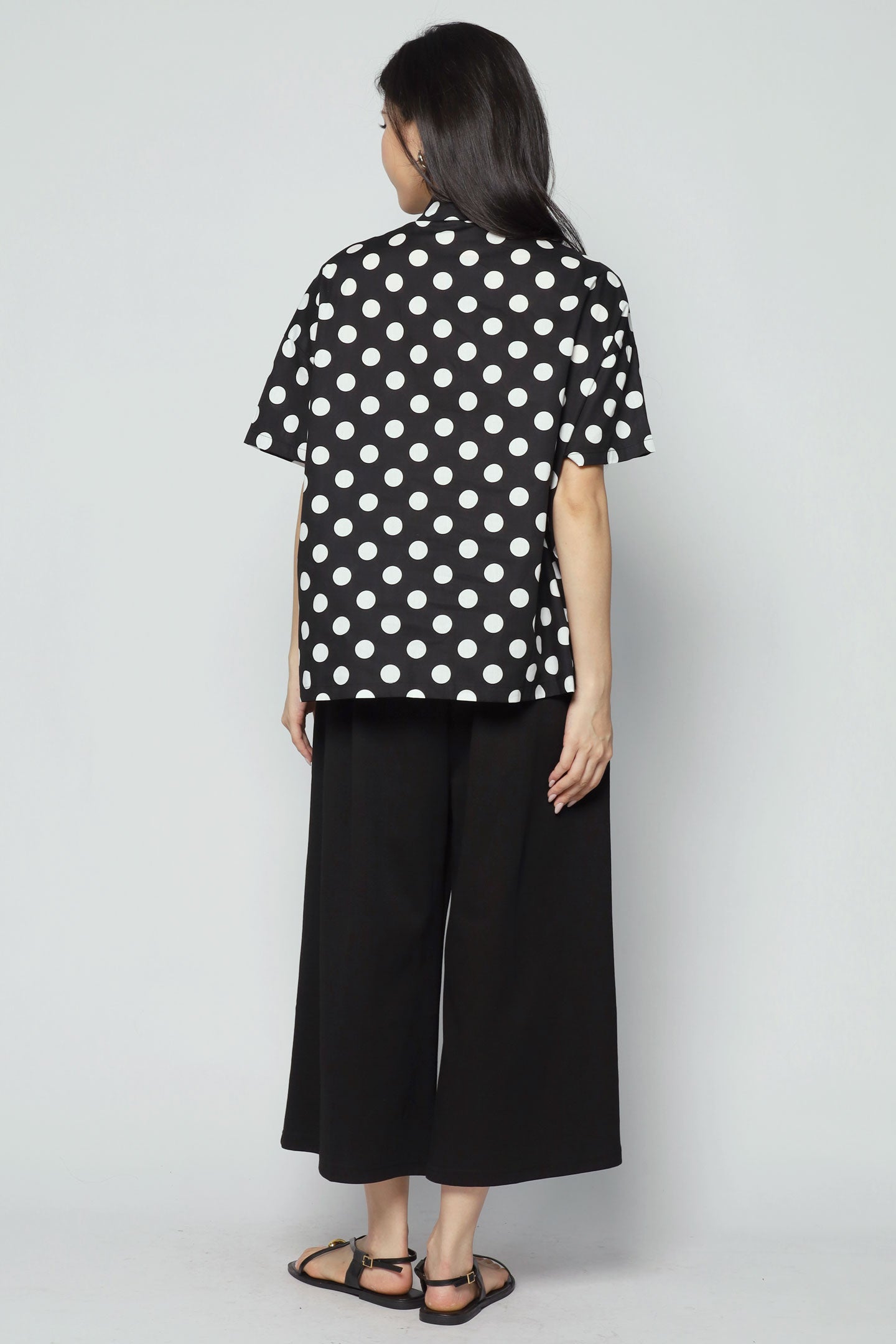 Amara Polkadot Rosette Top