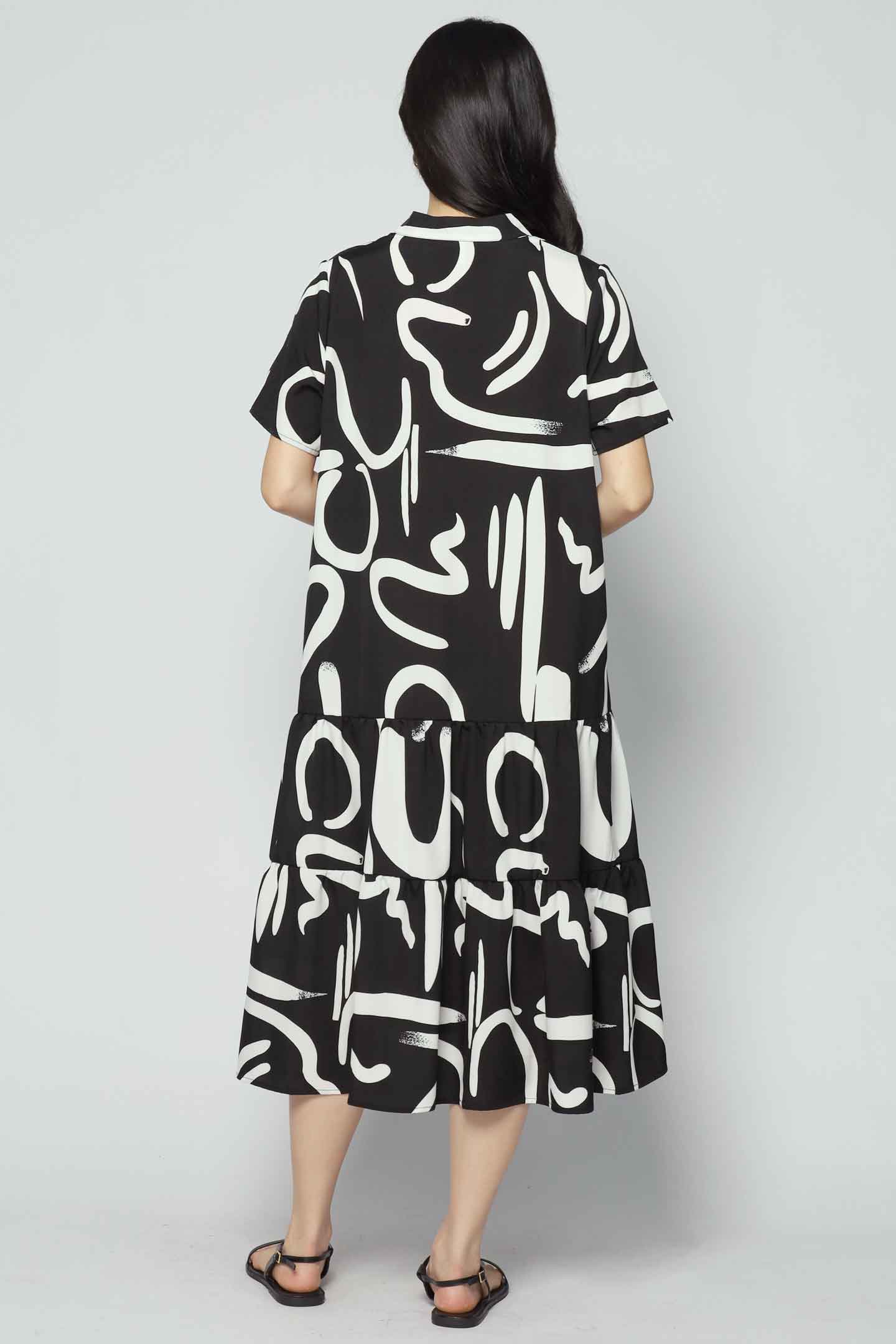 Amarisa Dress in BW Strokes
