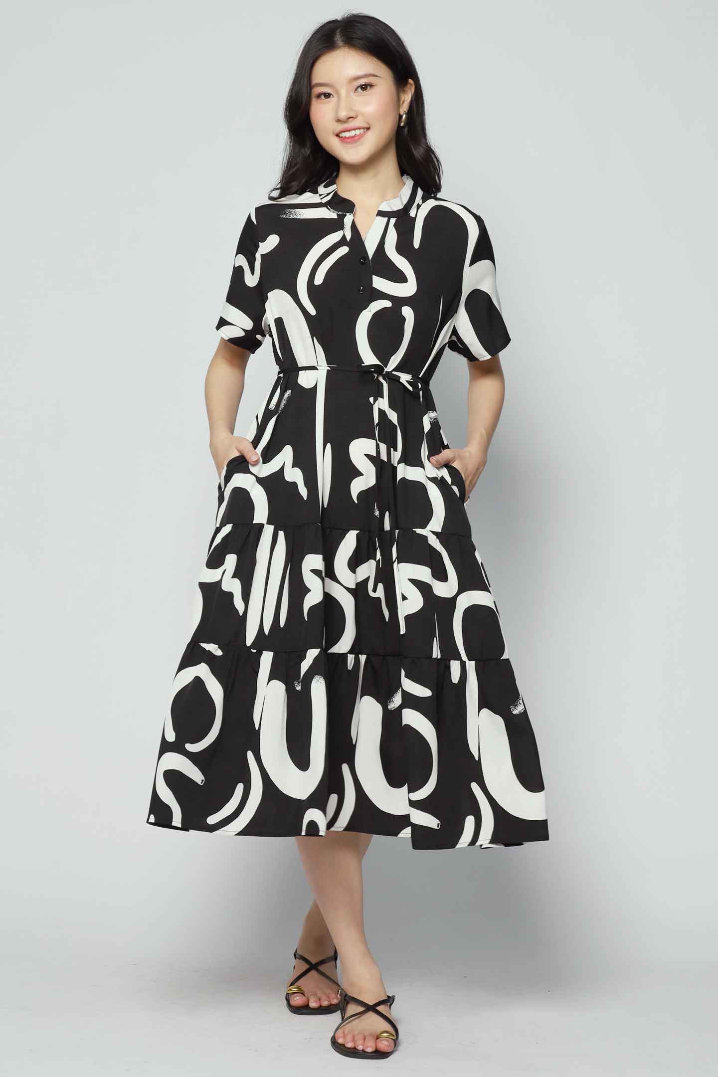Amarisa Dress in BW Strokes