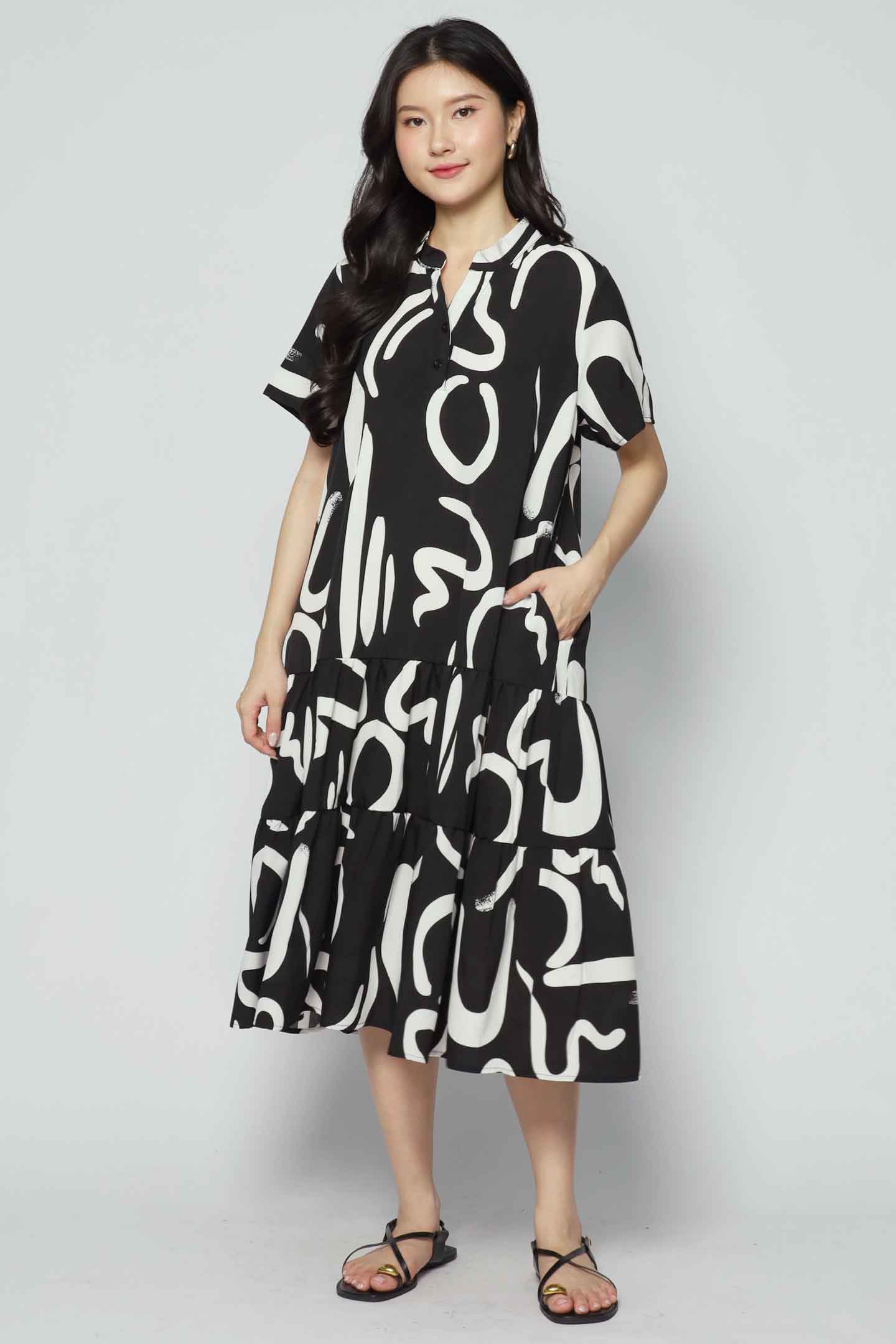 Amarisa Dress in BW Strokes