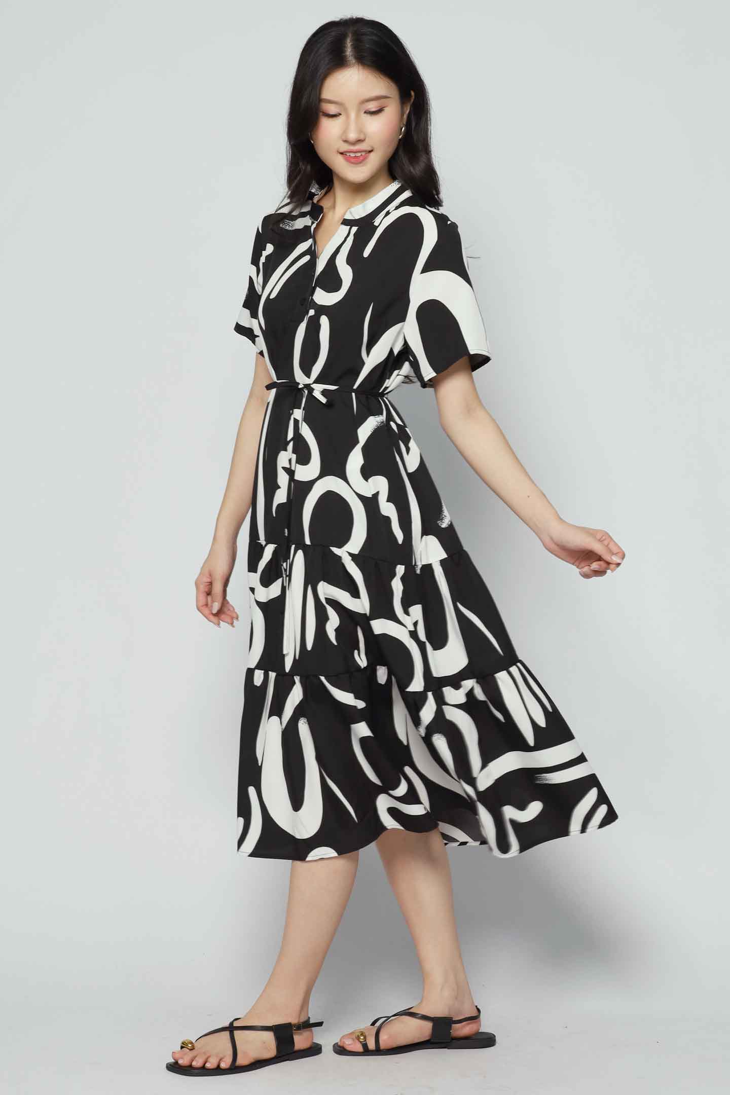 Amarisa Dress in BW Strokes