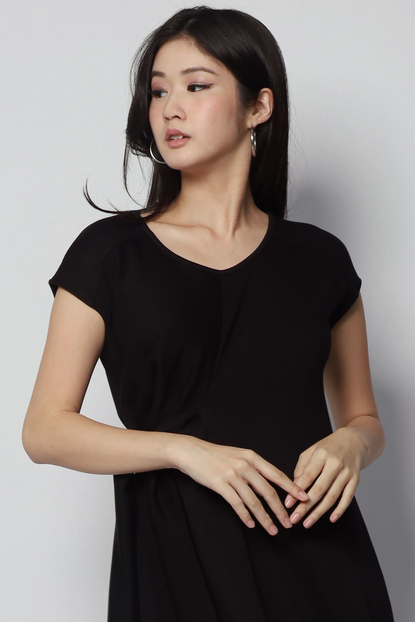 Arisa Tie Dress in Black