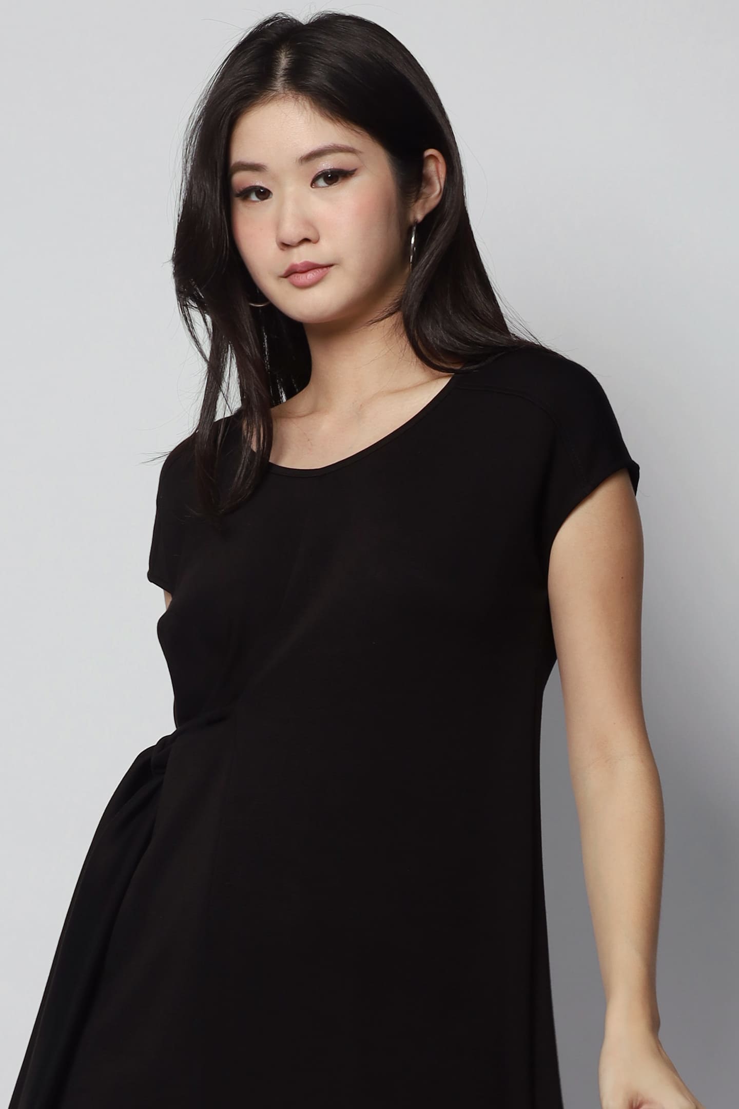 Arisa Tie Dress in Black