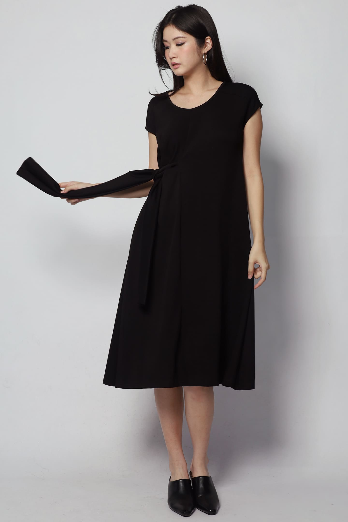 Arisa Tie Dress in Black
