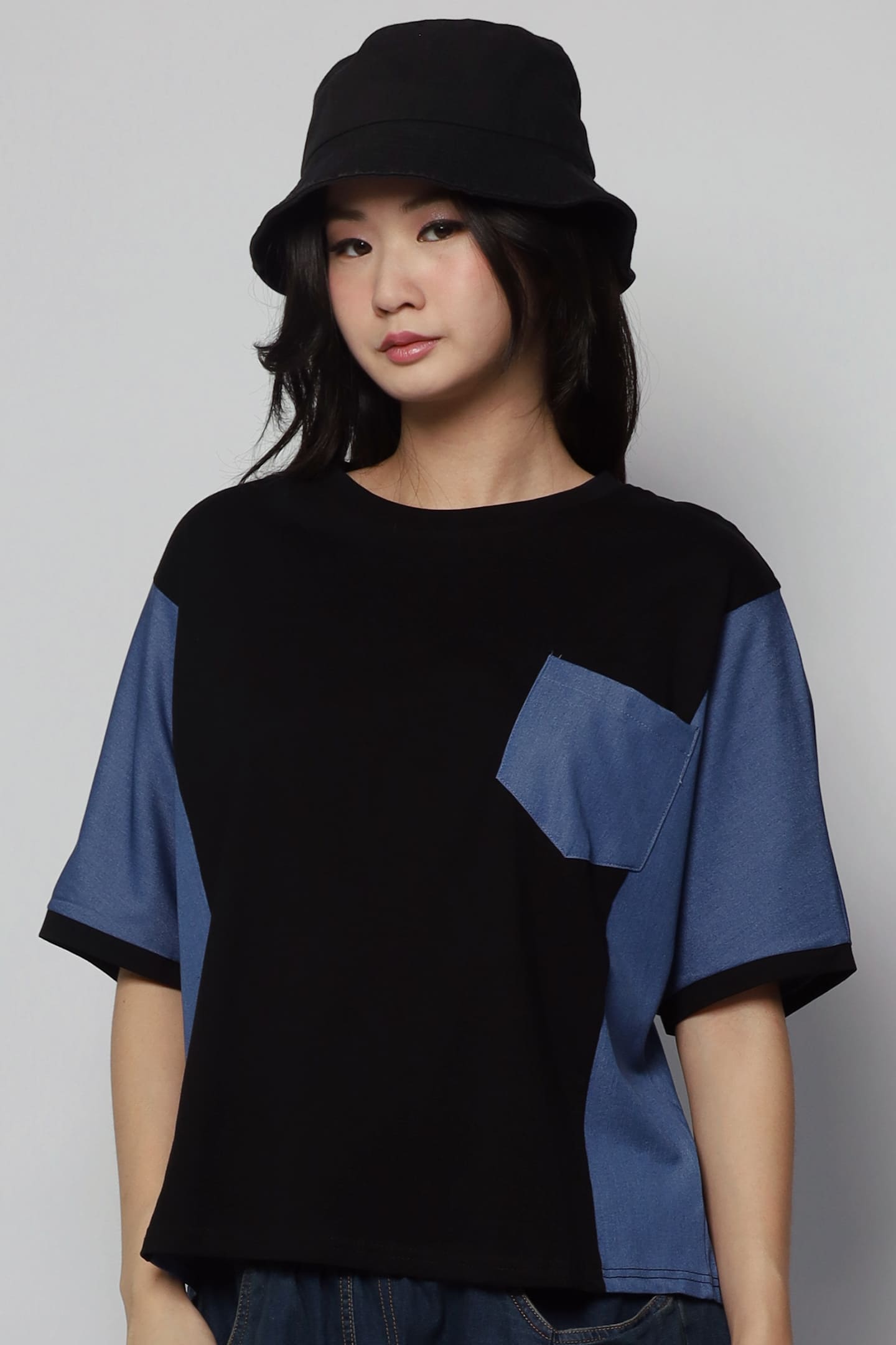 Backorders Arlene Top in Denim Black
