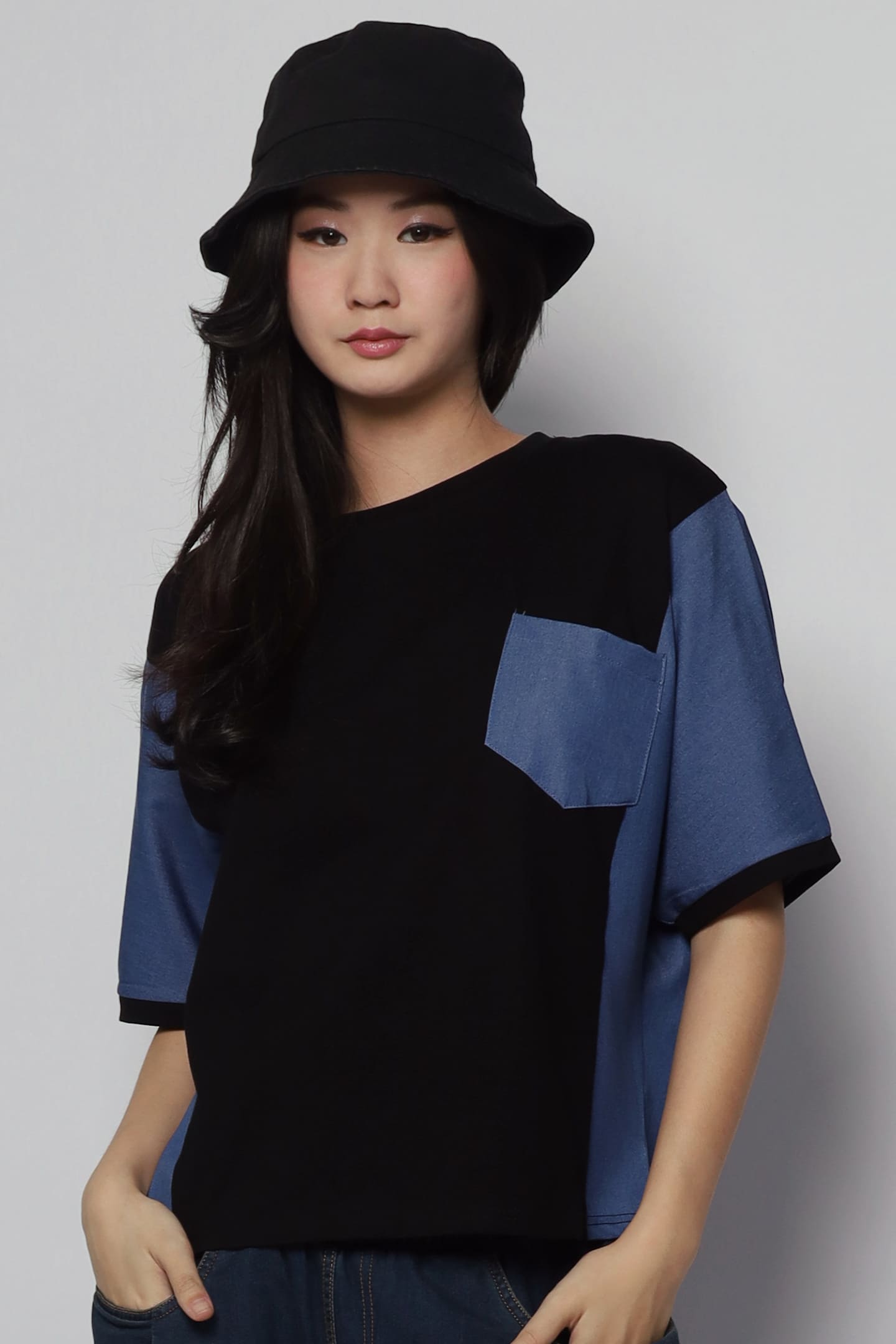 Backorders Arlene Top in Denim Black