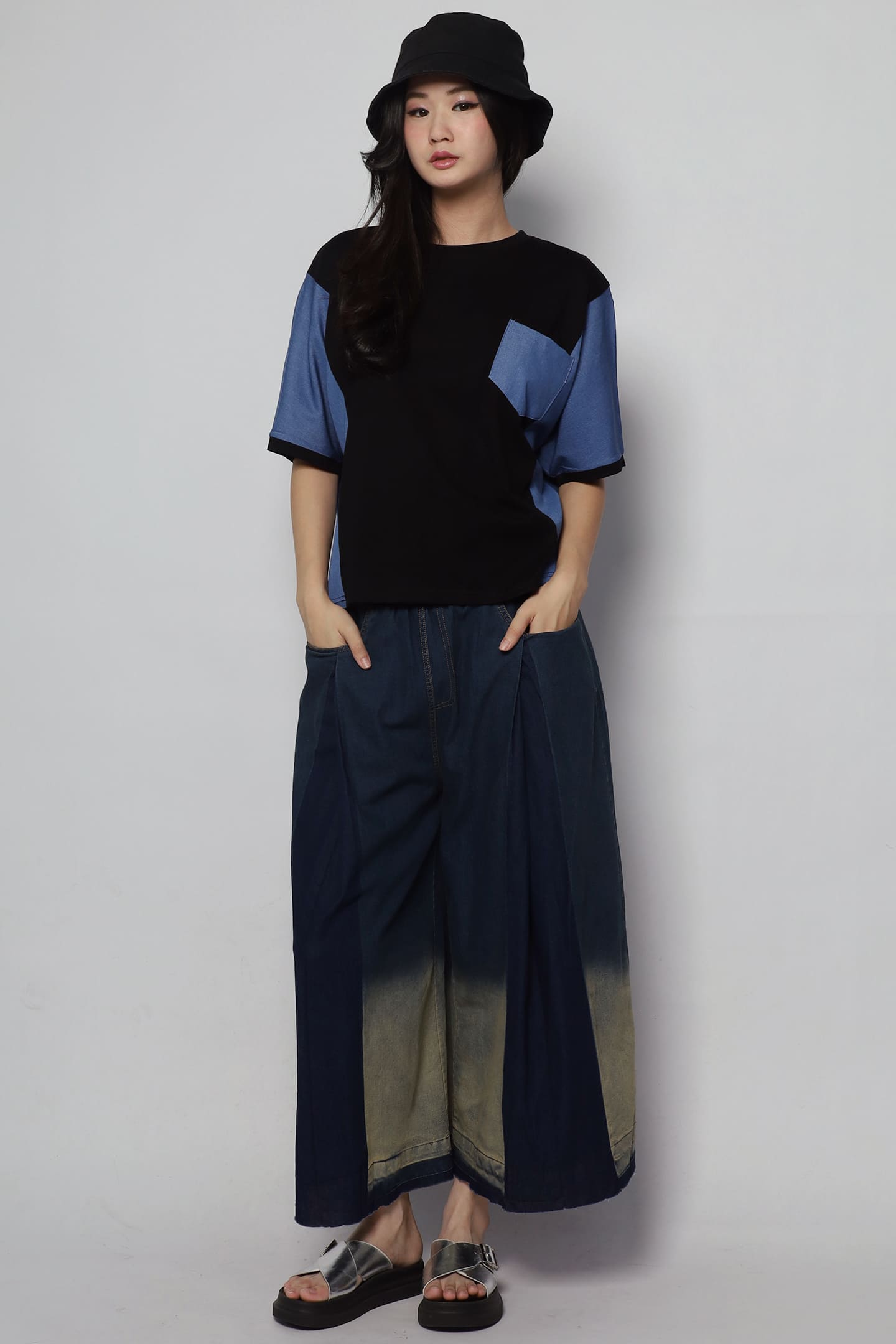 Backorders Arlene Top in Denim Black