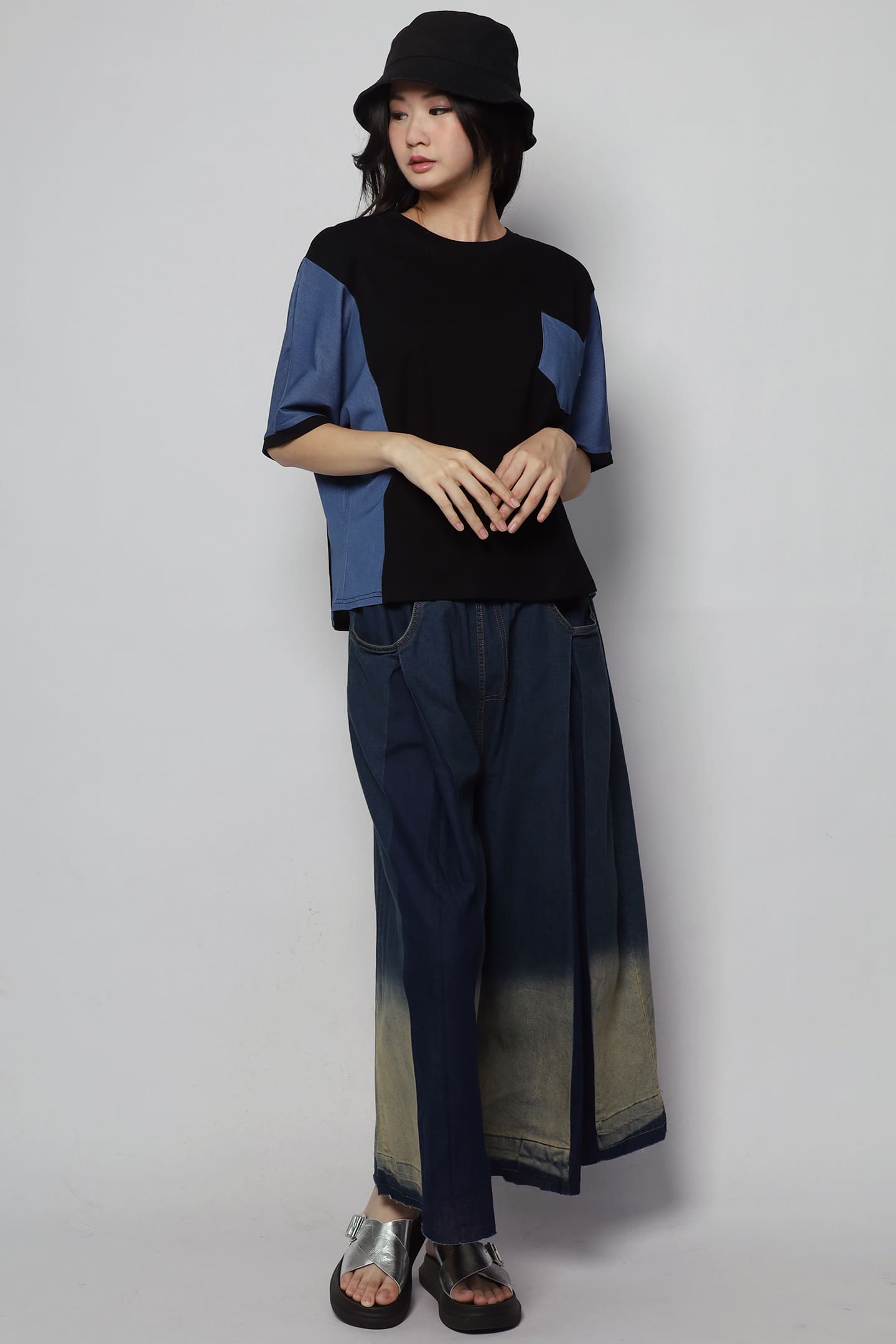 Backorders Arlene Top in Denim Black