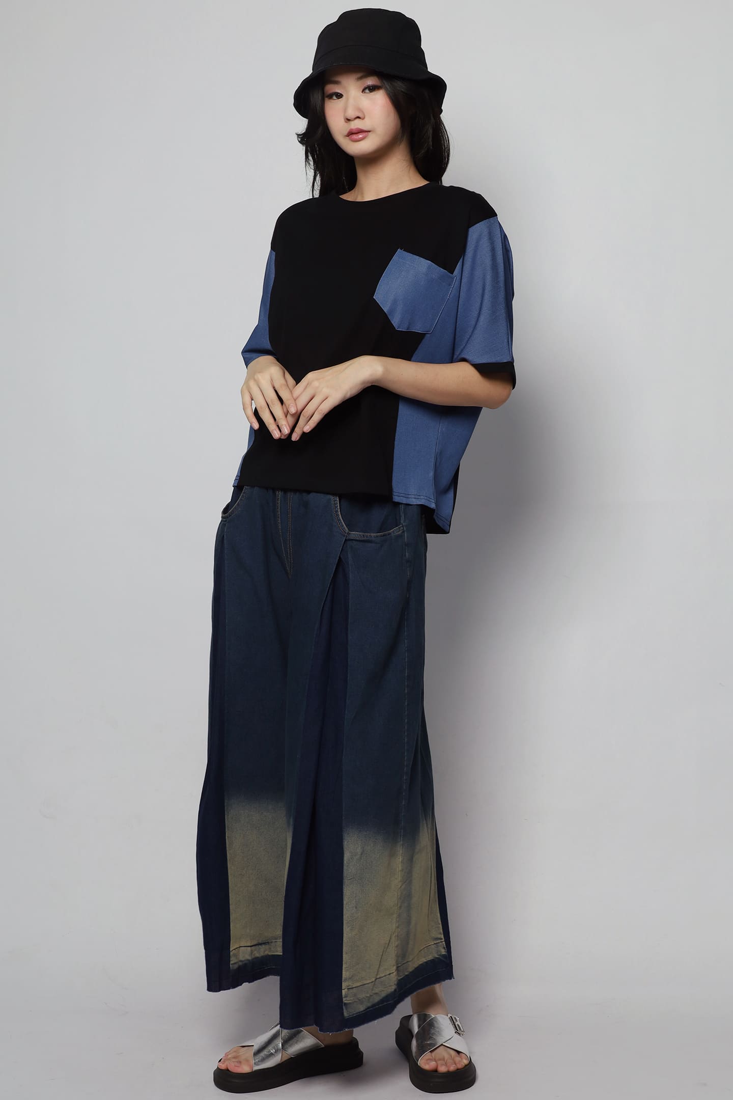 Backorders Arlene Top in Denim Black