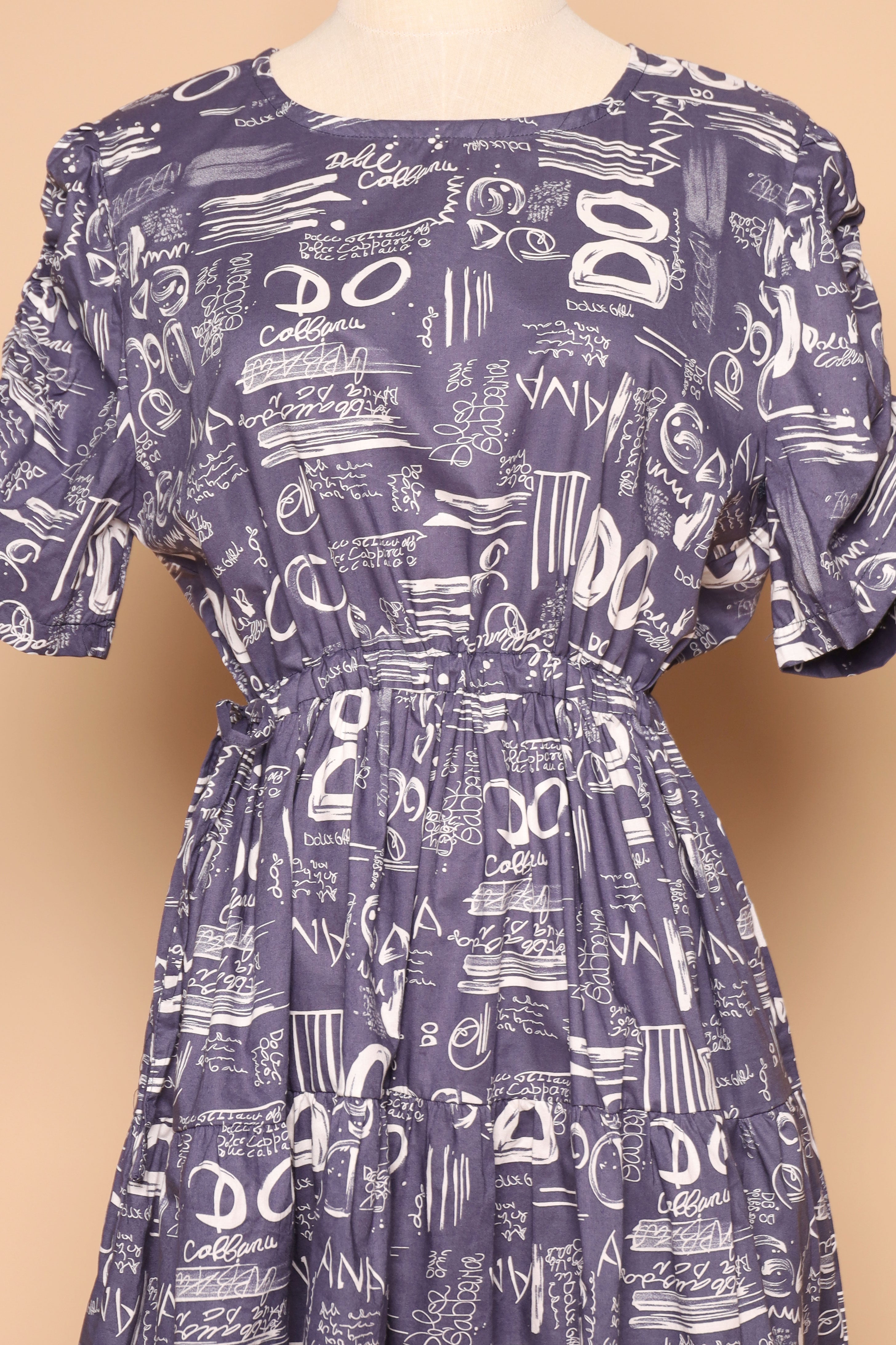 PO - Avelyn Dress in Blue Scribbles