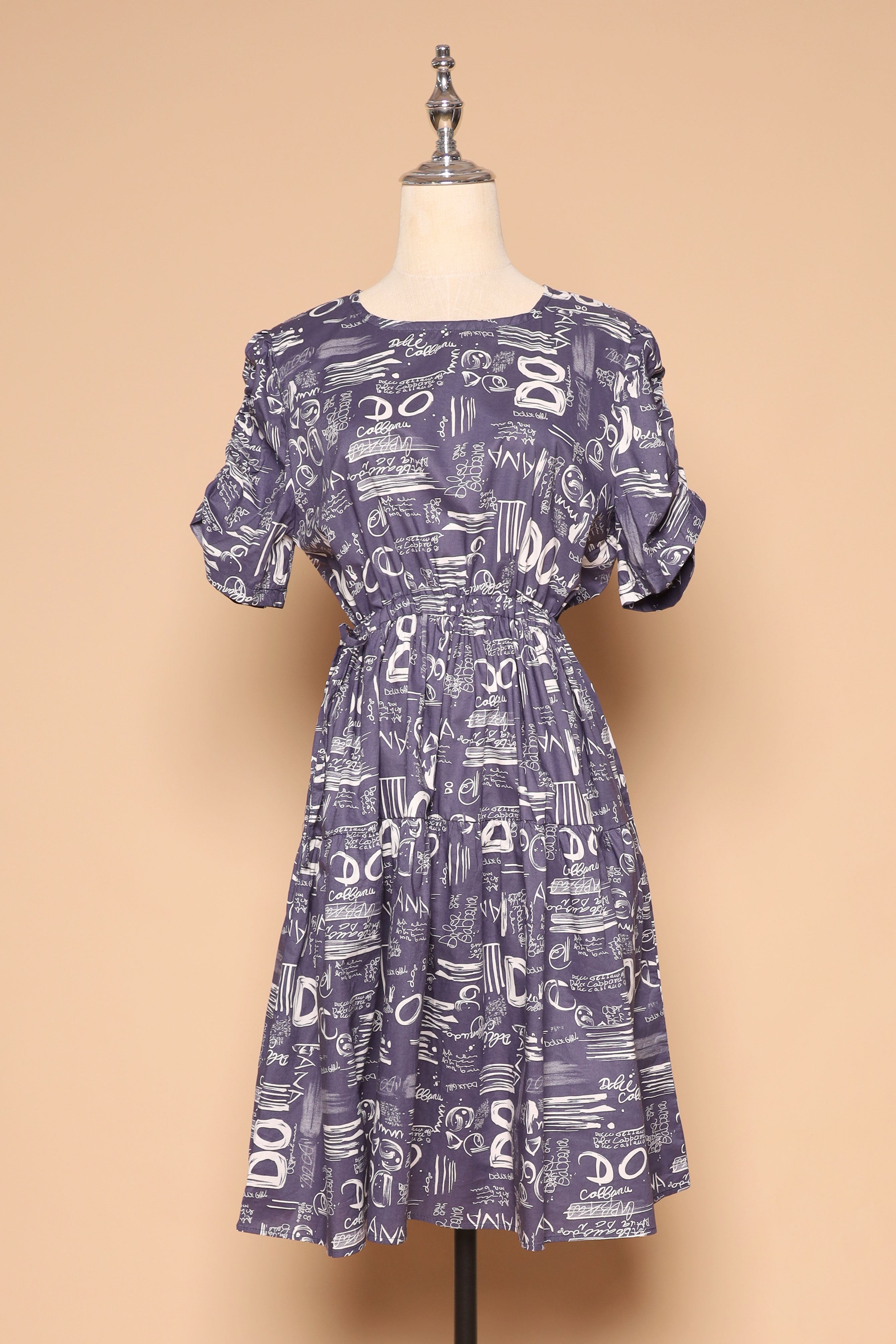 PO - Avelyn Dress in Blue Scribbles