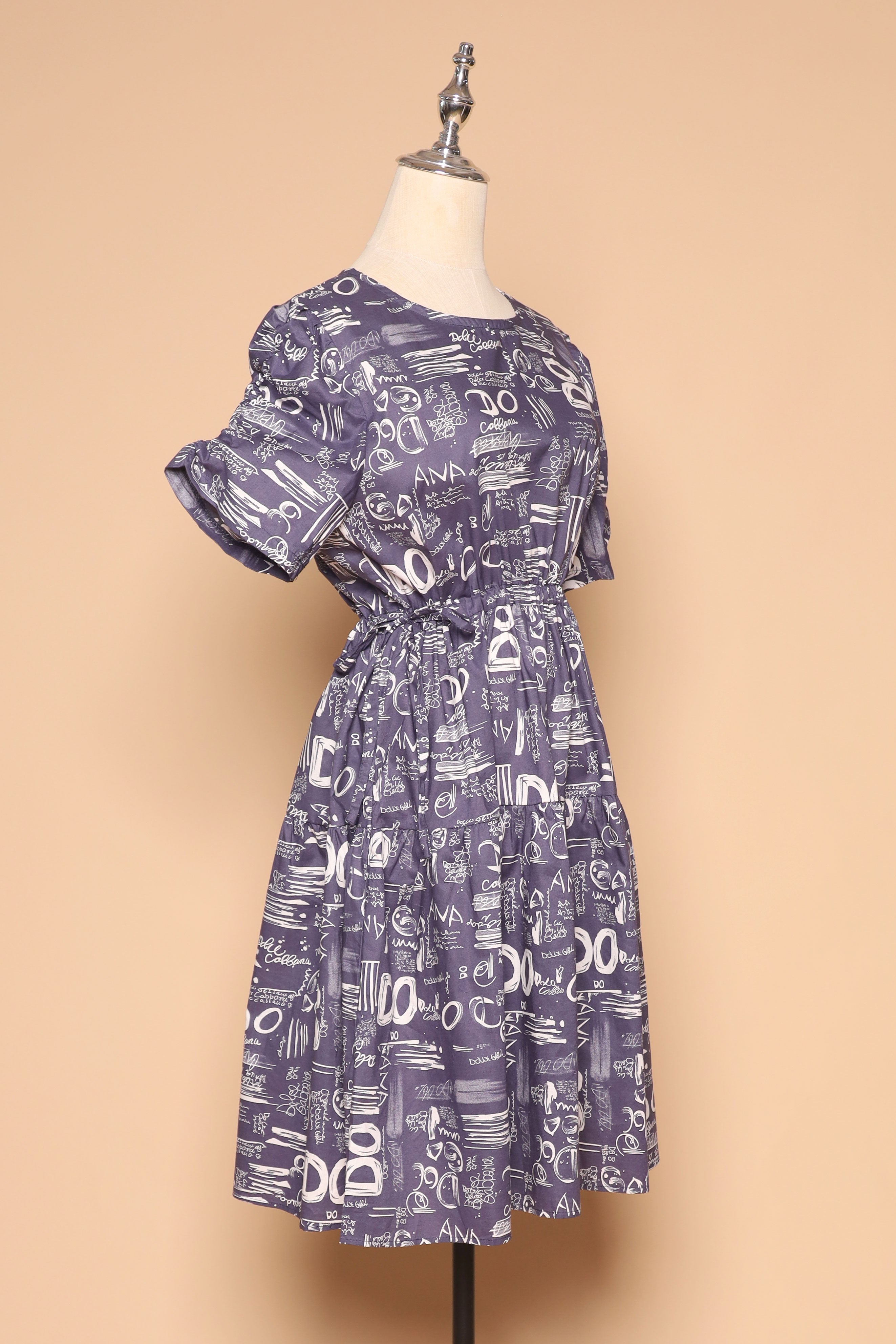 PO - Avelyn Dress in Blue Scribbles