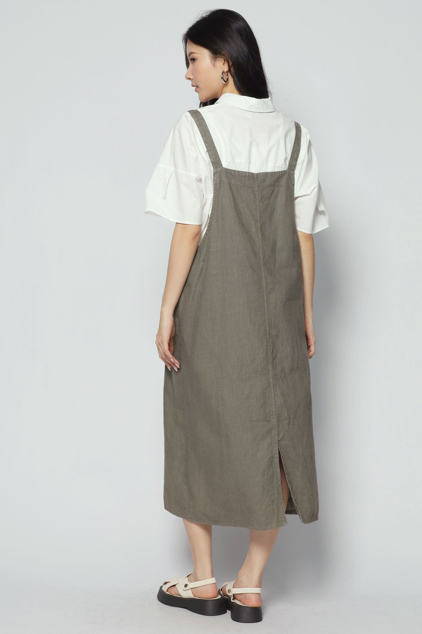 Baylor Pinafore Dress in Green