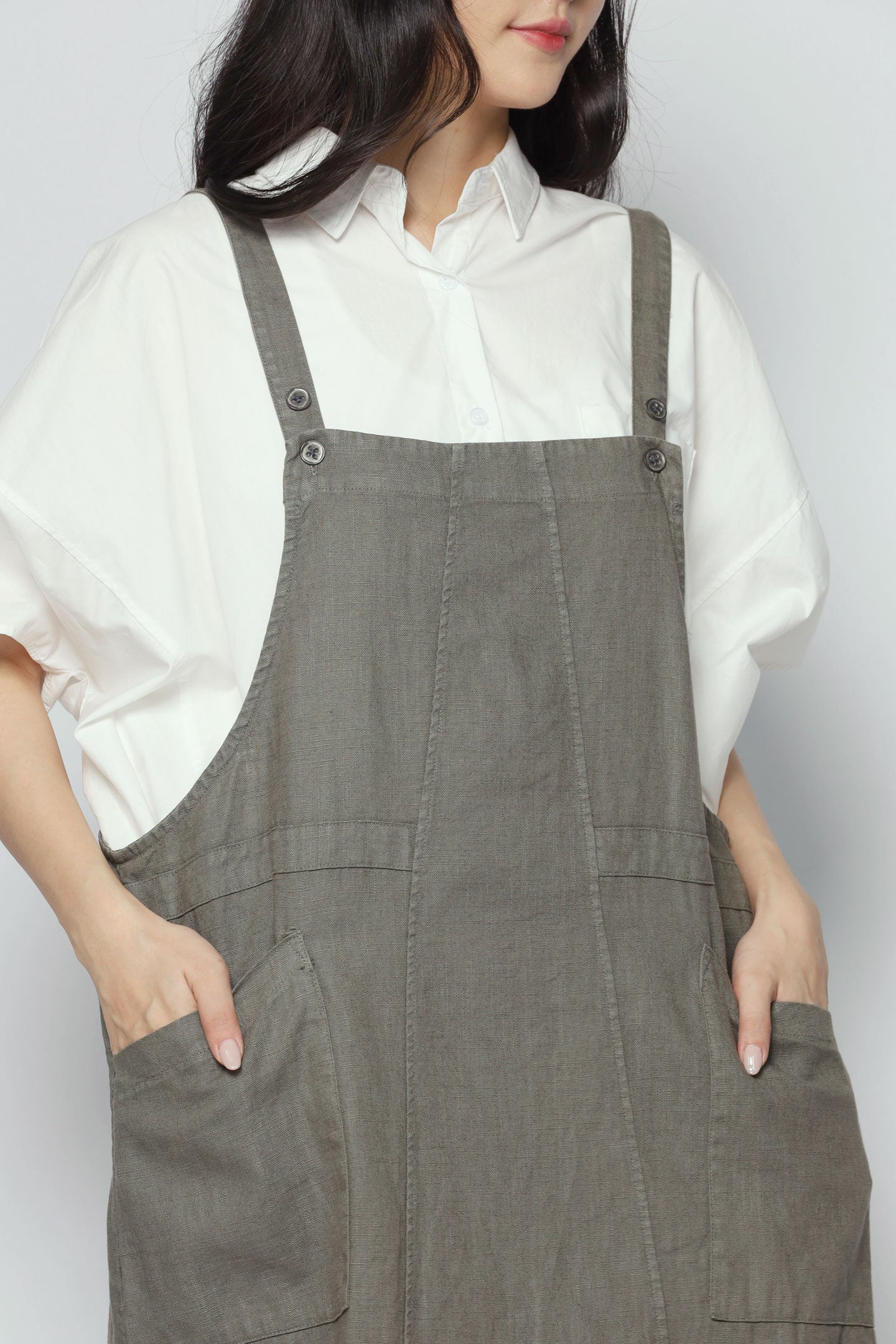 Baylor Pinafore Dress in Green