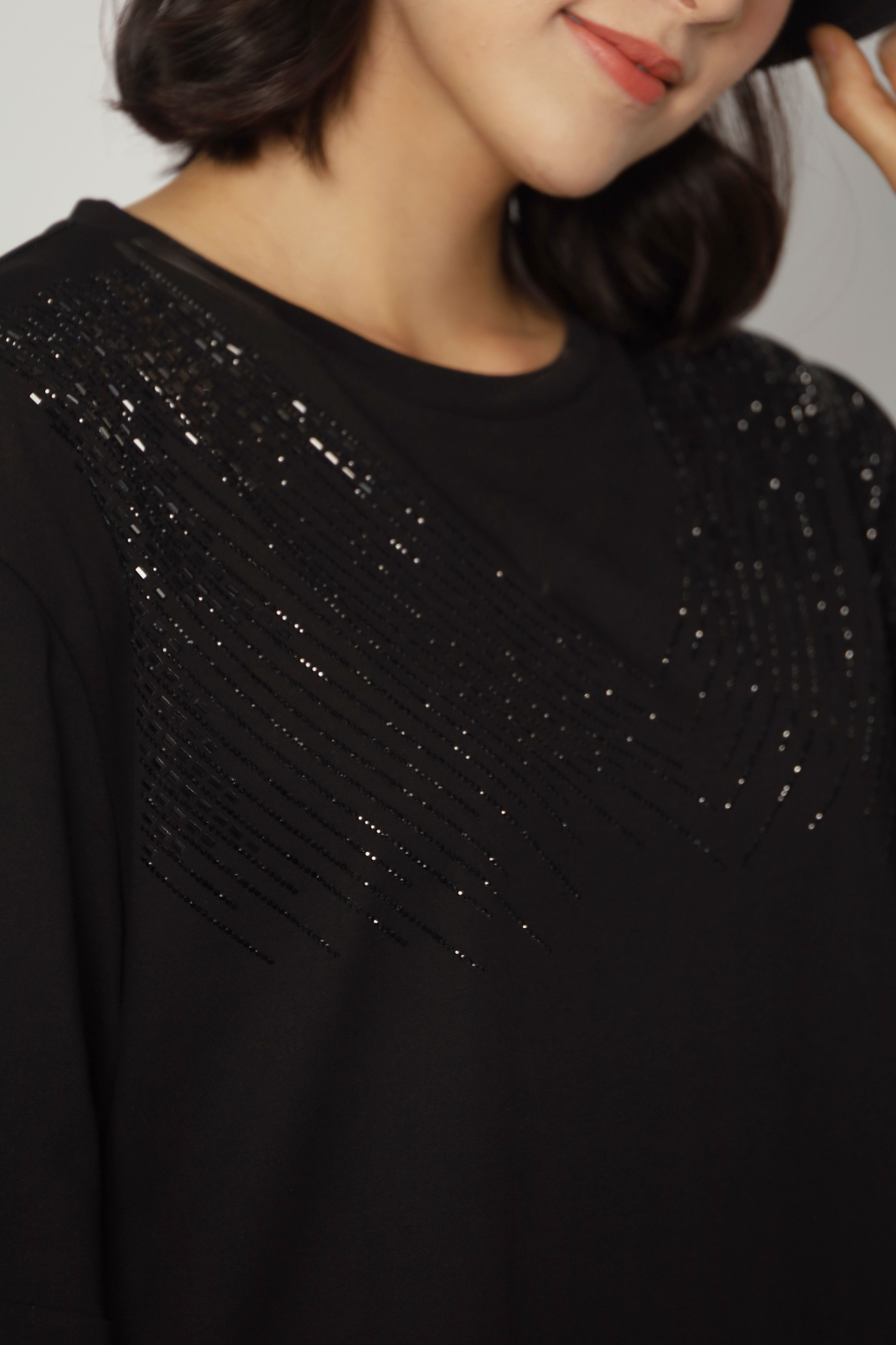 Beckham Embellished Dress in Black